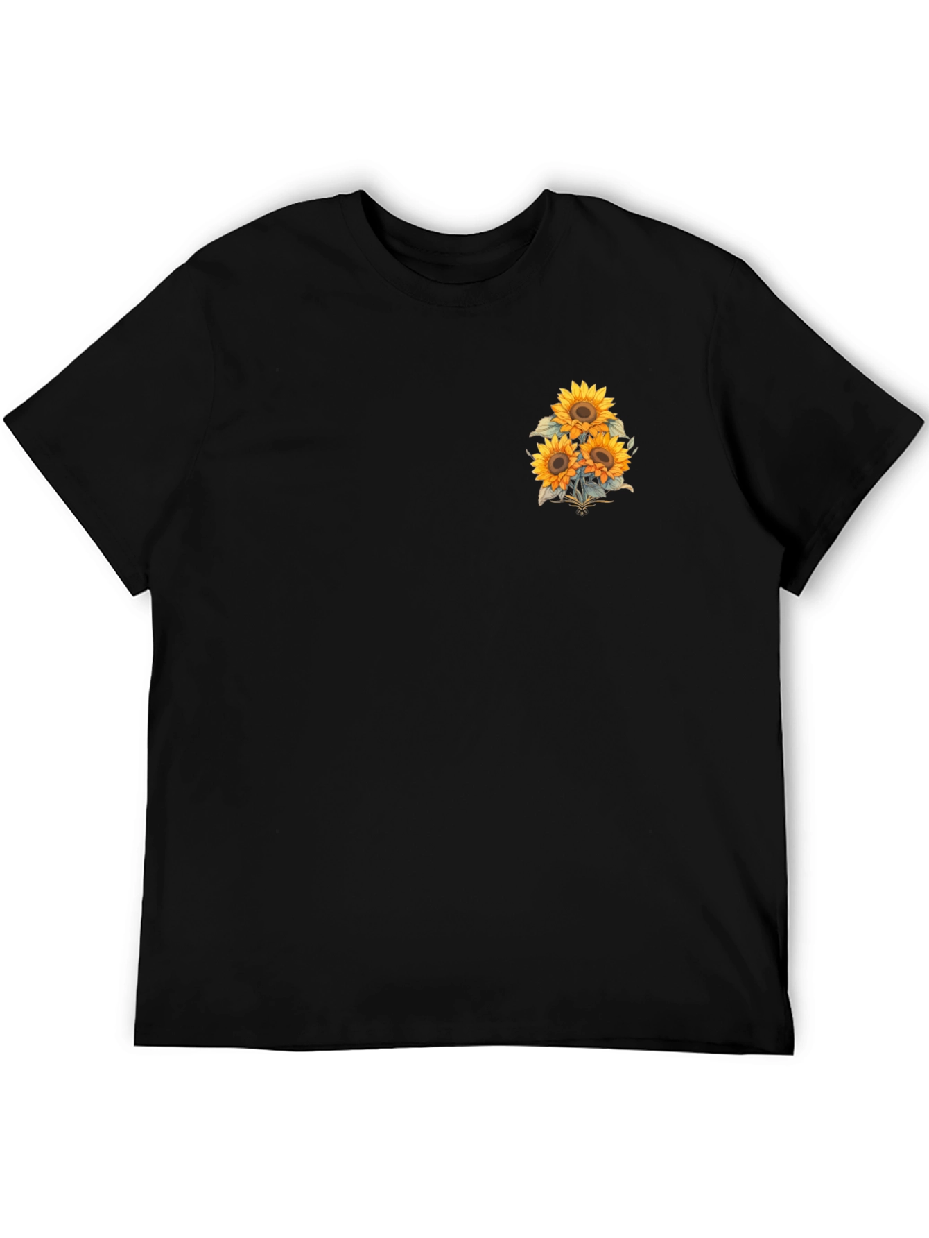 Sunflower Graphic T-Shirt - Casual Black Tee