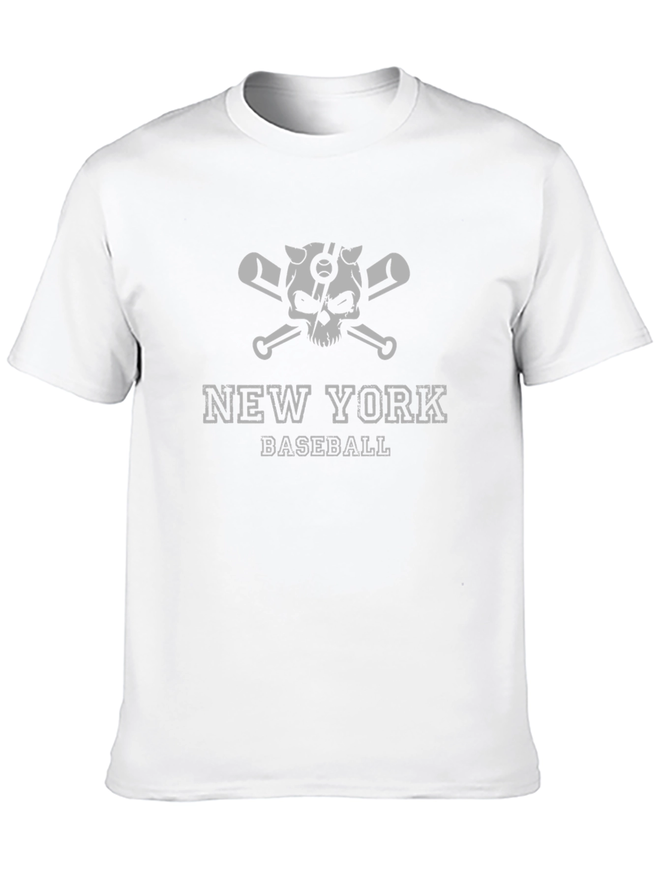 New York Baseball Skull Graphic T-Shirt