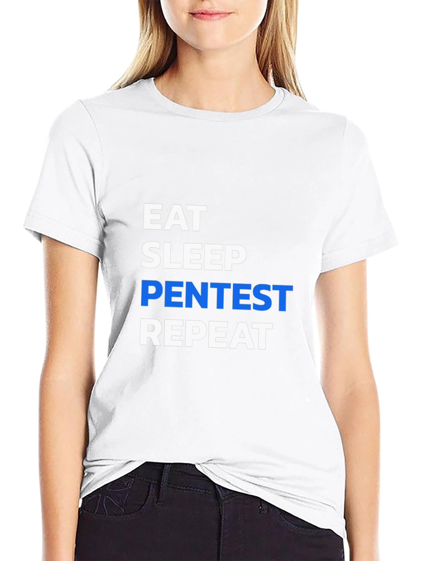 Eat Sleep Pentest Repeat T-Shirt - Black Hacking Tee