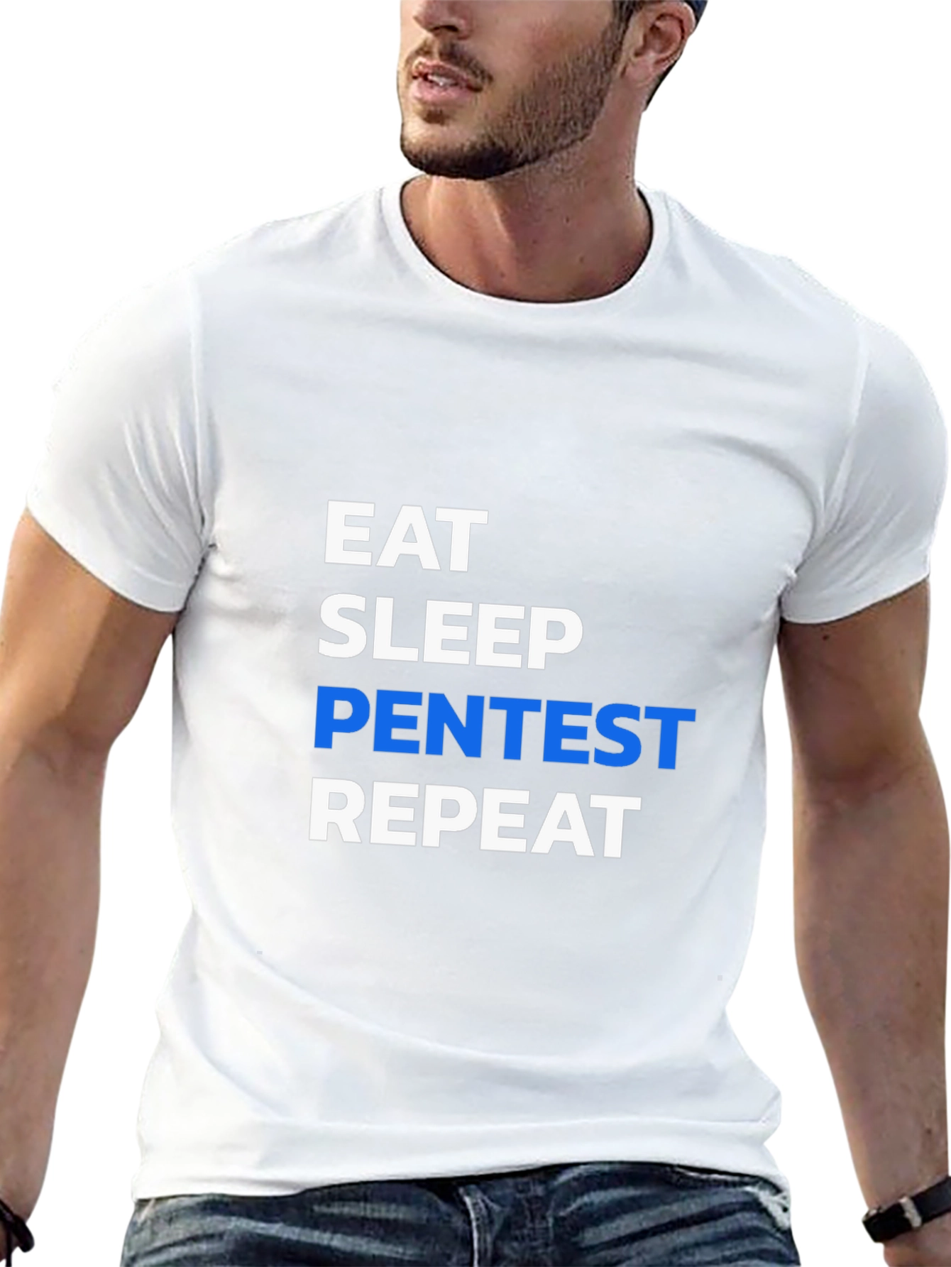 Eat Sleep Pentest Repeat T-Shirt - Black Hacking Tee