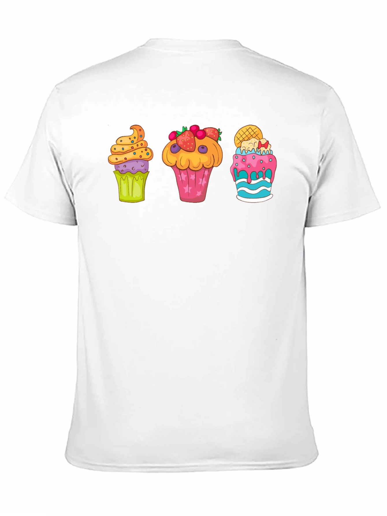 Cupcake Graphic Print Crewneck T-Shirt