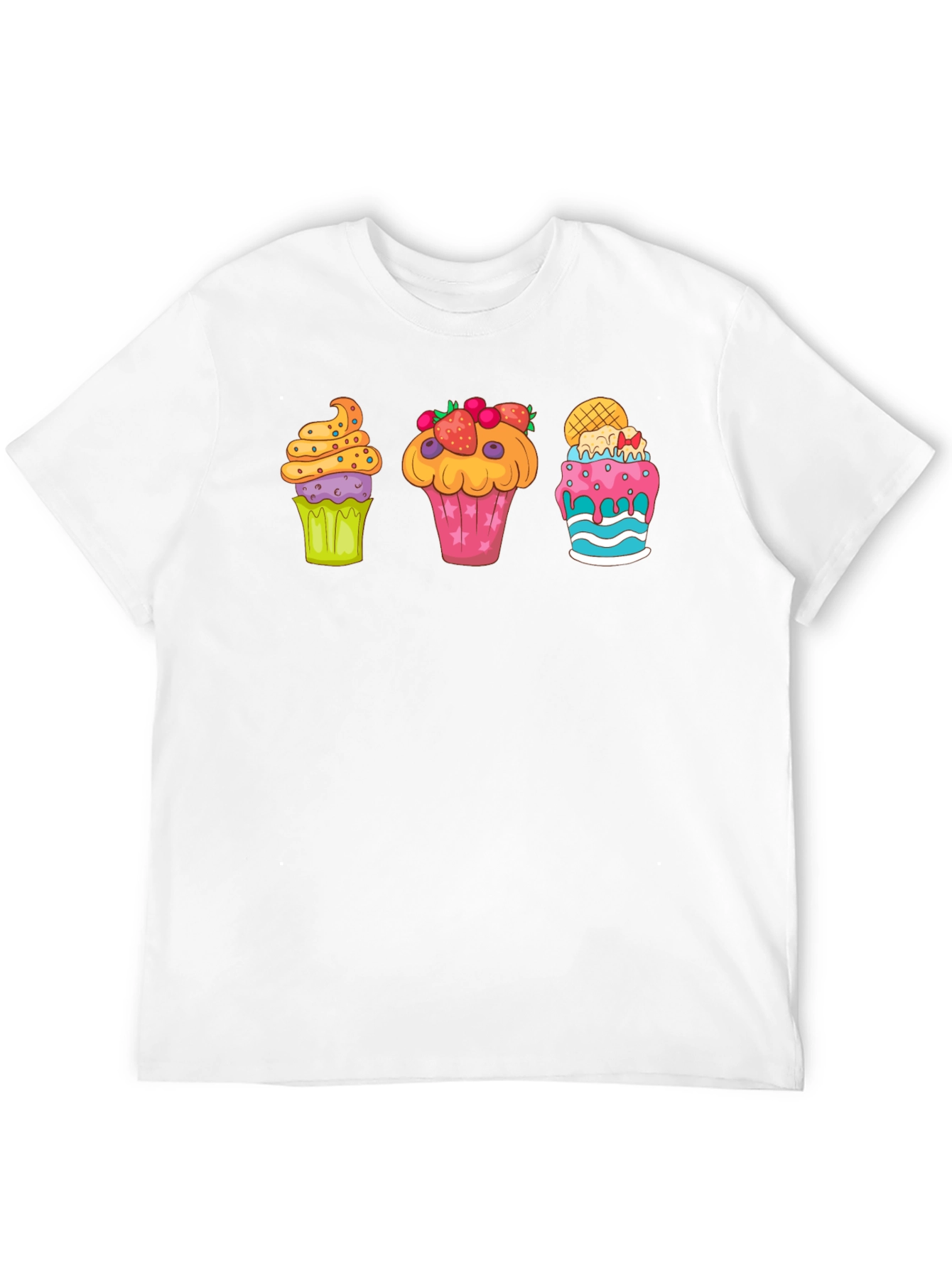 Cupcake Graphic Print Crewneck T-Shirt