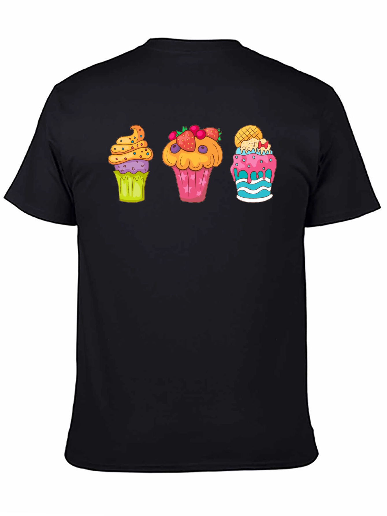 Cupcake Graphic Print Crewneck T-Shirt