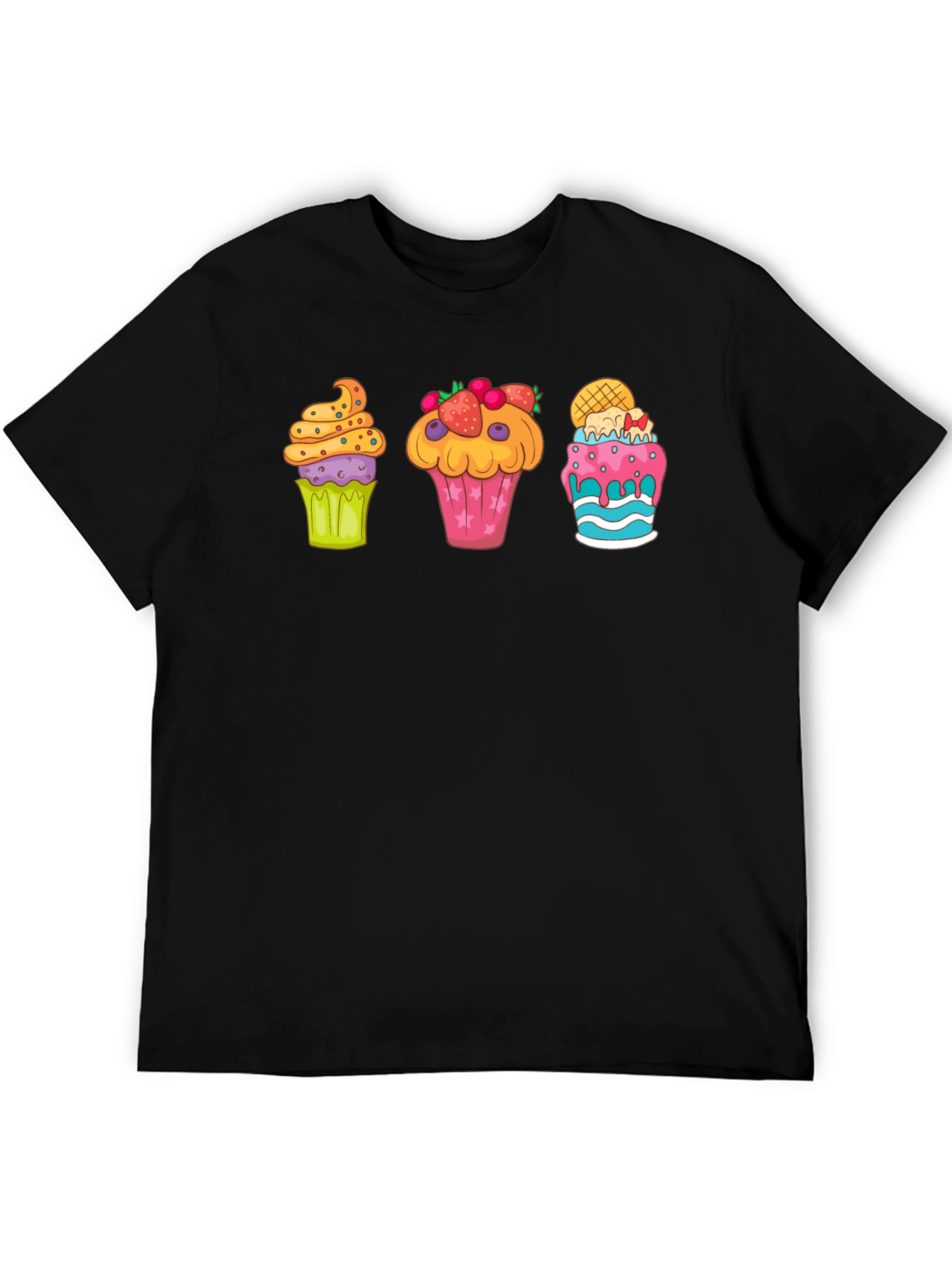 Cupcake Graphic Print Crewneck T-Shirt