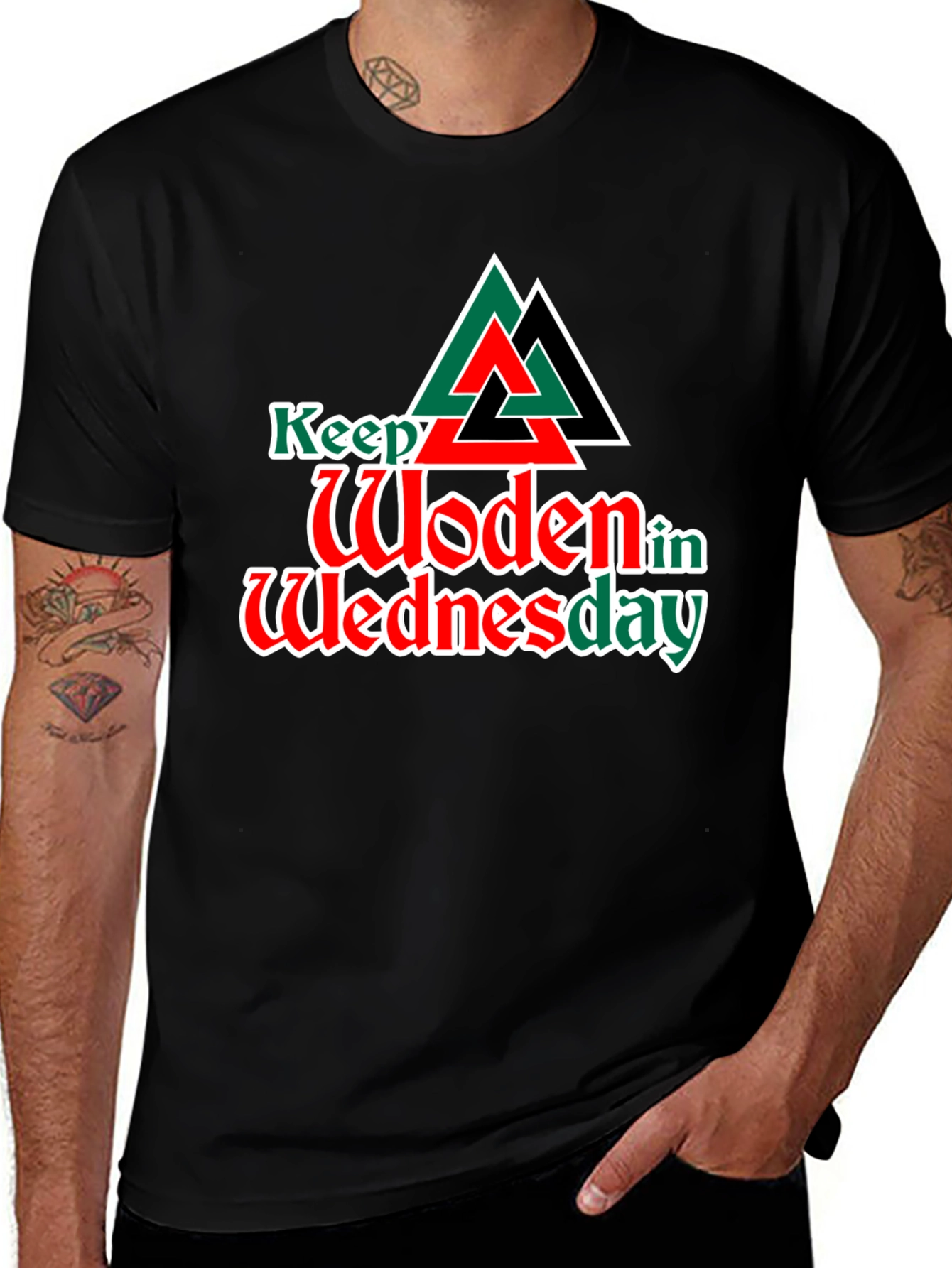 Keep Woden in Wednesday Graphic T-Shirt
