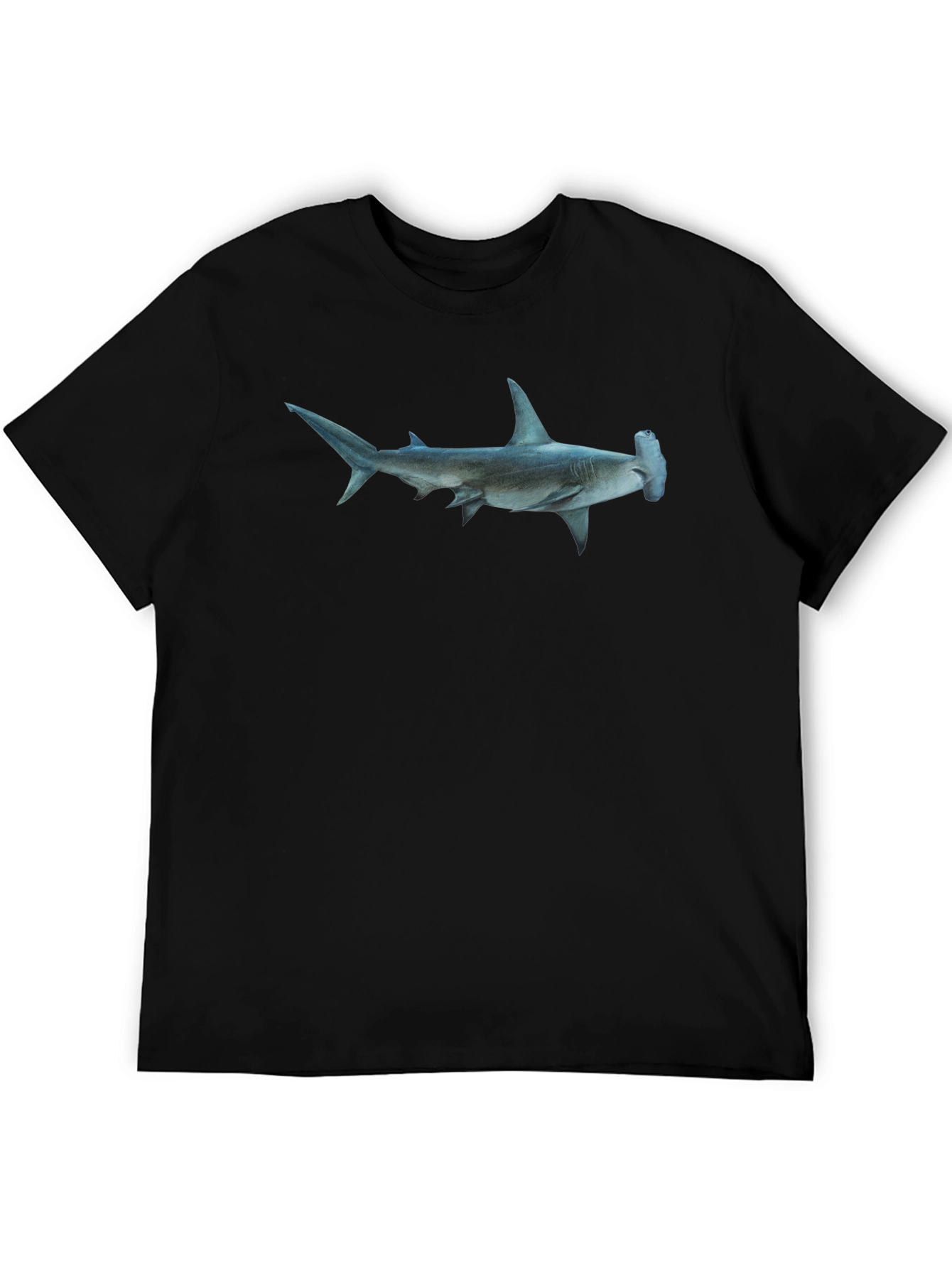 Hammerhead Shark Graphic Tee - Black Cotton