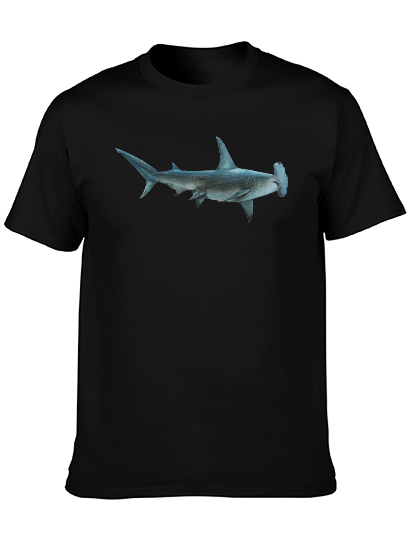 Hammerhead Shark Graphic Tee - Black Cotton