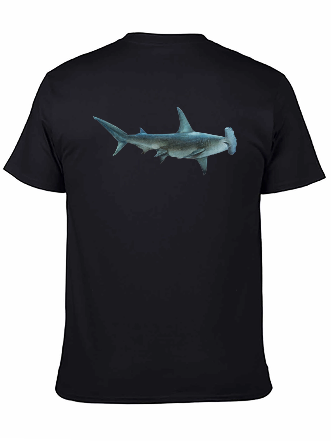 Hammerhead Shark Graphic Tee - Black Cotton