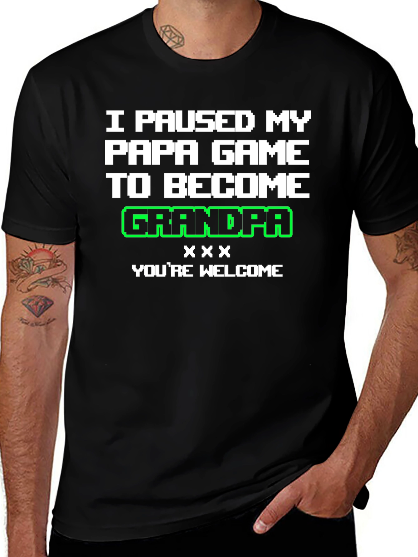 Gamer Grandpa T-Shirt - I Paused My Game