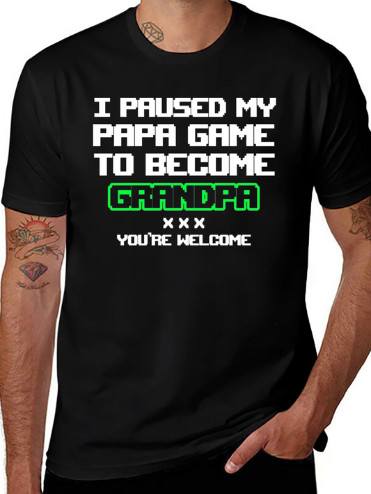 Gamer Grandpa T-Shirt - I Paused My Game