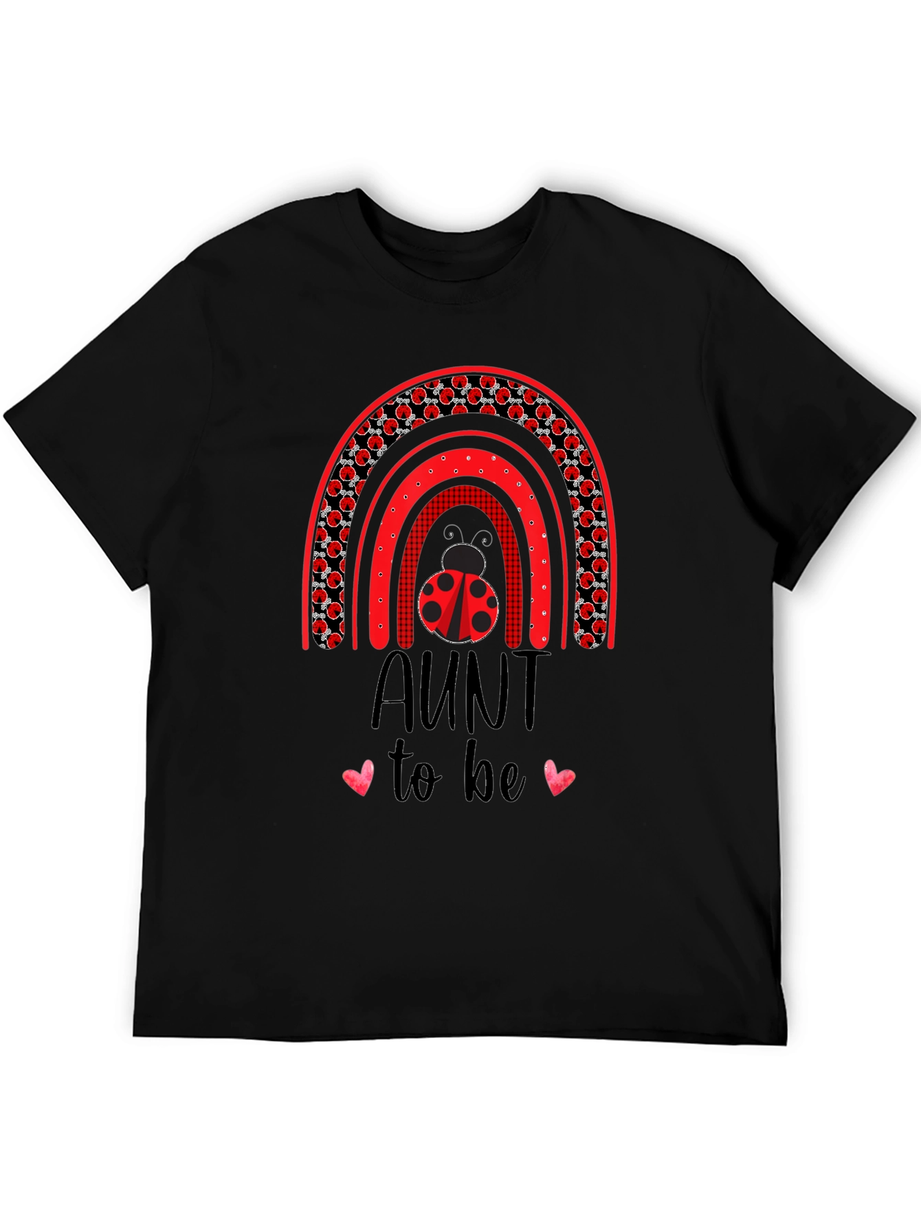 Aunt To Be Ladybug Rainbow Tee