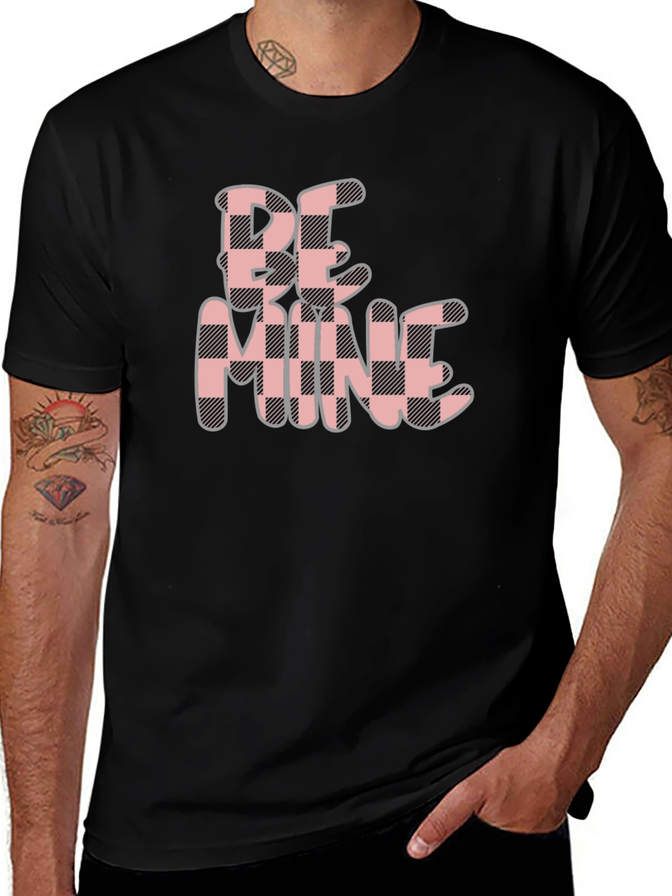 Be Mine Valentines Buffalo Plaid Tee
