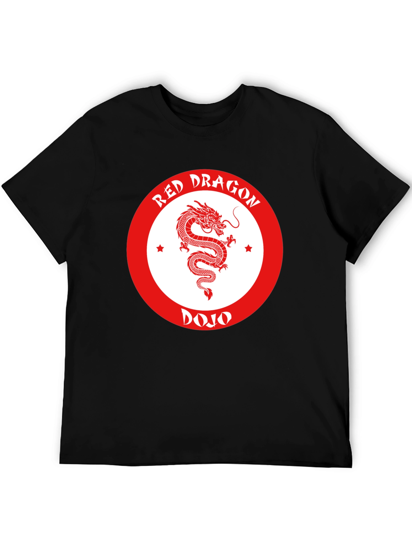 Red Dragon Dojo Black T-Shirt Martial Arts Graphic Tee