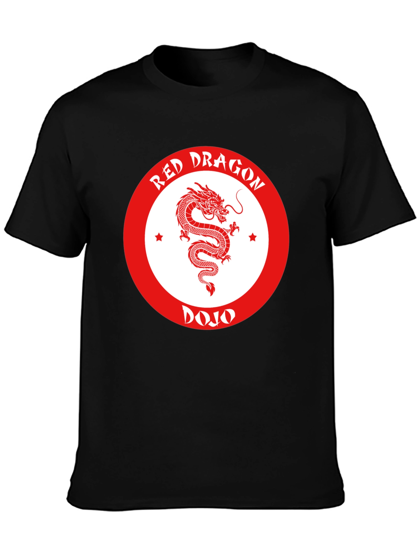 Red Dragon Dojo Black T-Shirt Martial Arts Graphic Tee