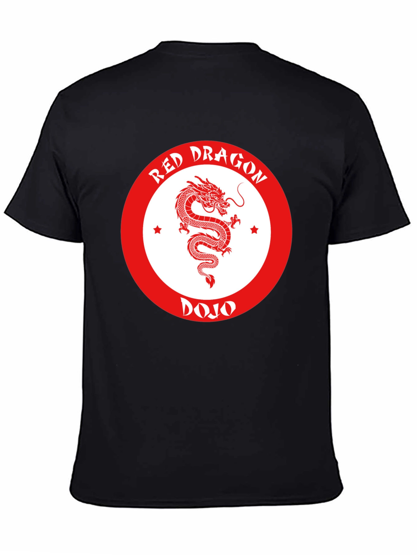 Red Dragon Dojo Black T-Shirt Martial Arts Graphic Tee