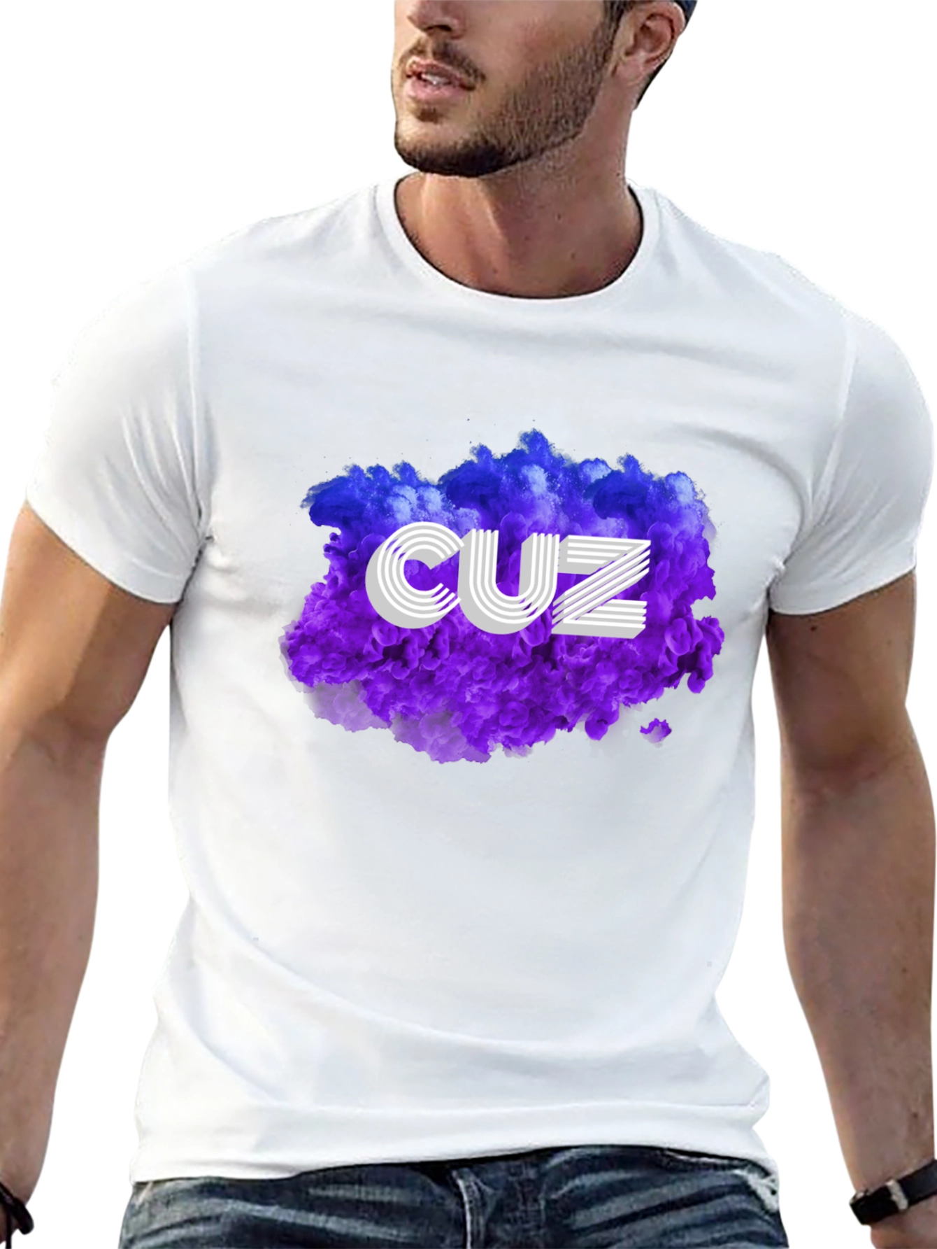 Cuz Graphic T-Shirt - Stylish Crew Neck Tee