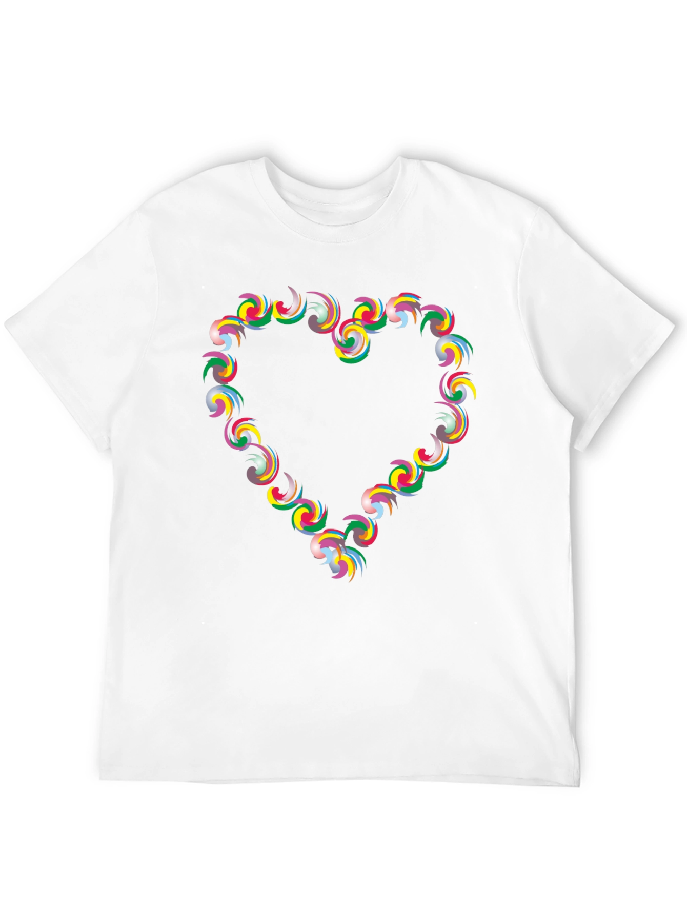 Heart Swirl Graphic Black T-Shirt