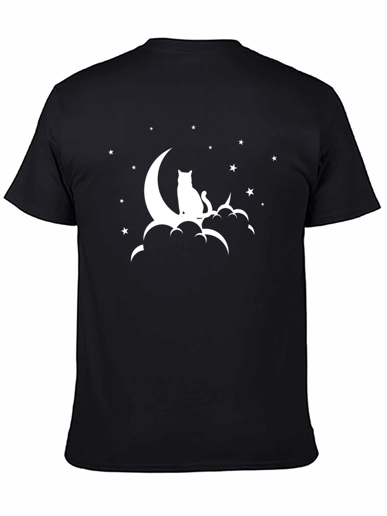 Celestial Cat T-Shirt - Moon and Stars Design