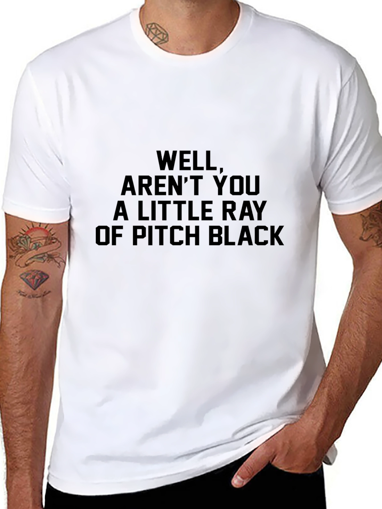 Sarcastic Graphic Tee: Ray of Pitch Black