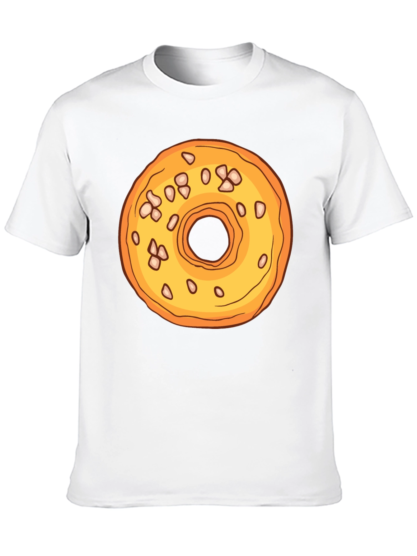 Donut Graphic T-Shirt - Black Cotton Casual Tee