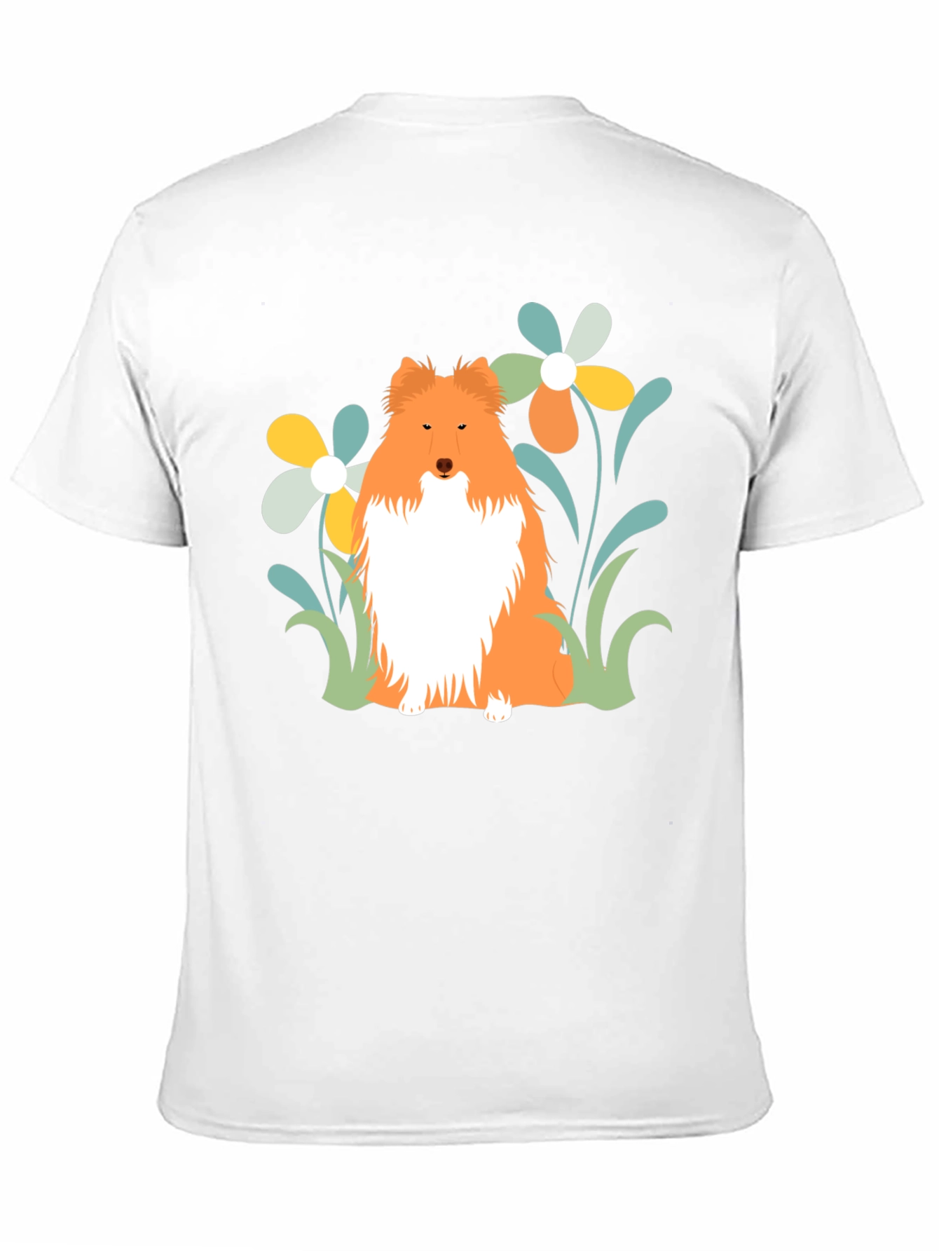 Sheltie Dog & Flowers T-Shirt - Soft Cotton Tee