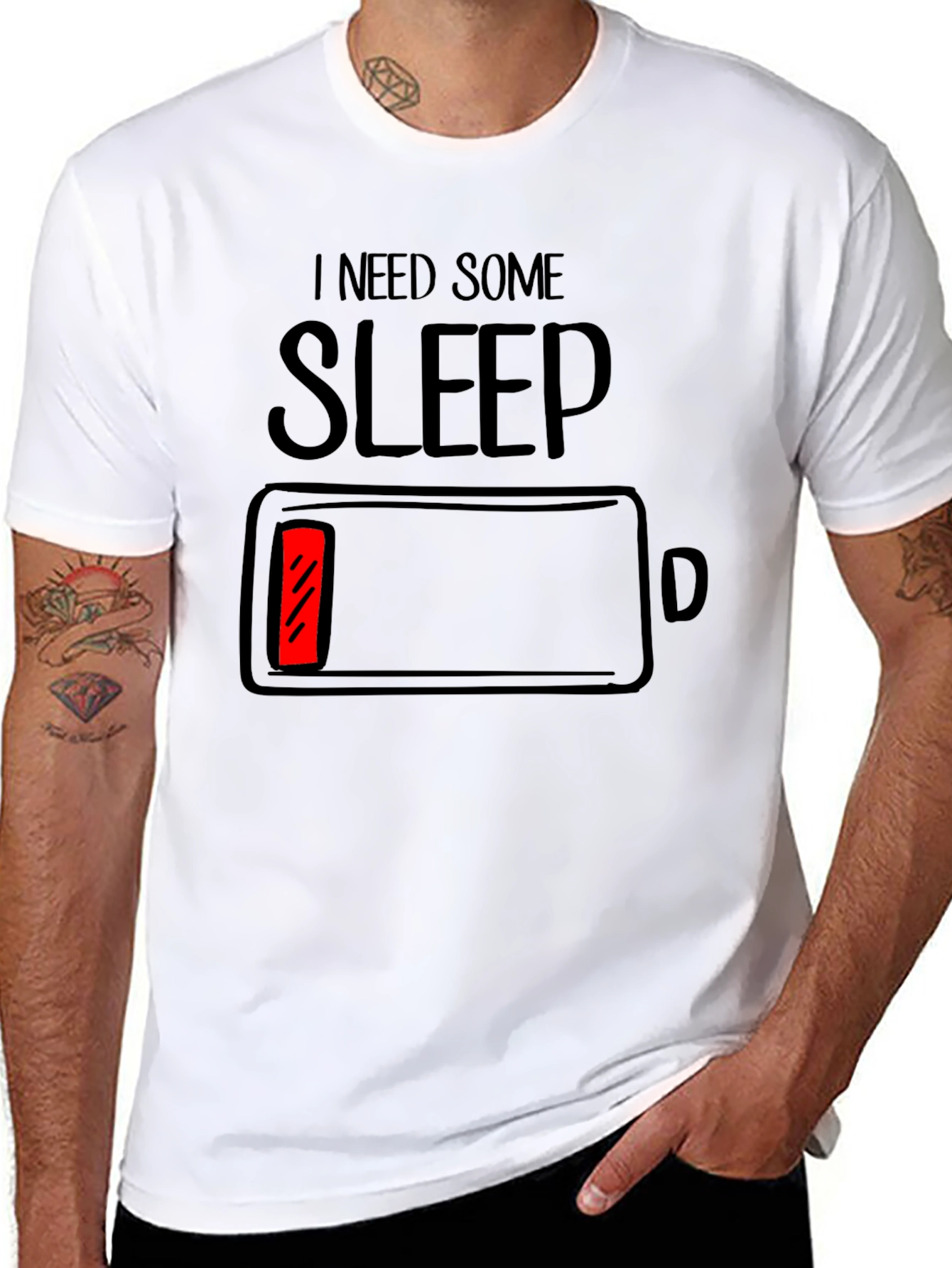 I Need Sleep Battery Low Graphic T-Shirt