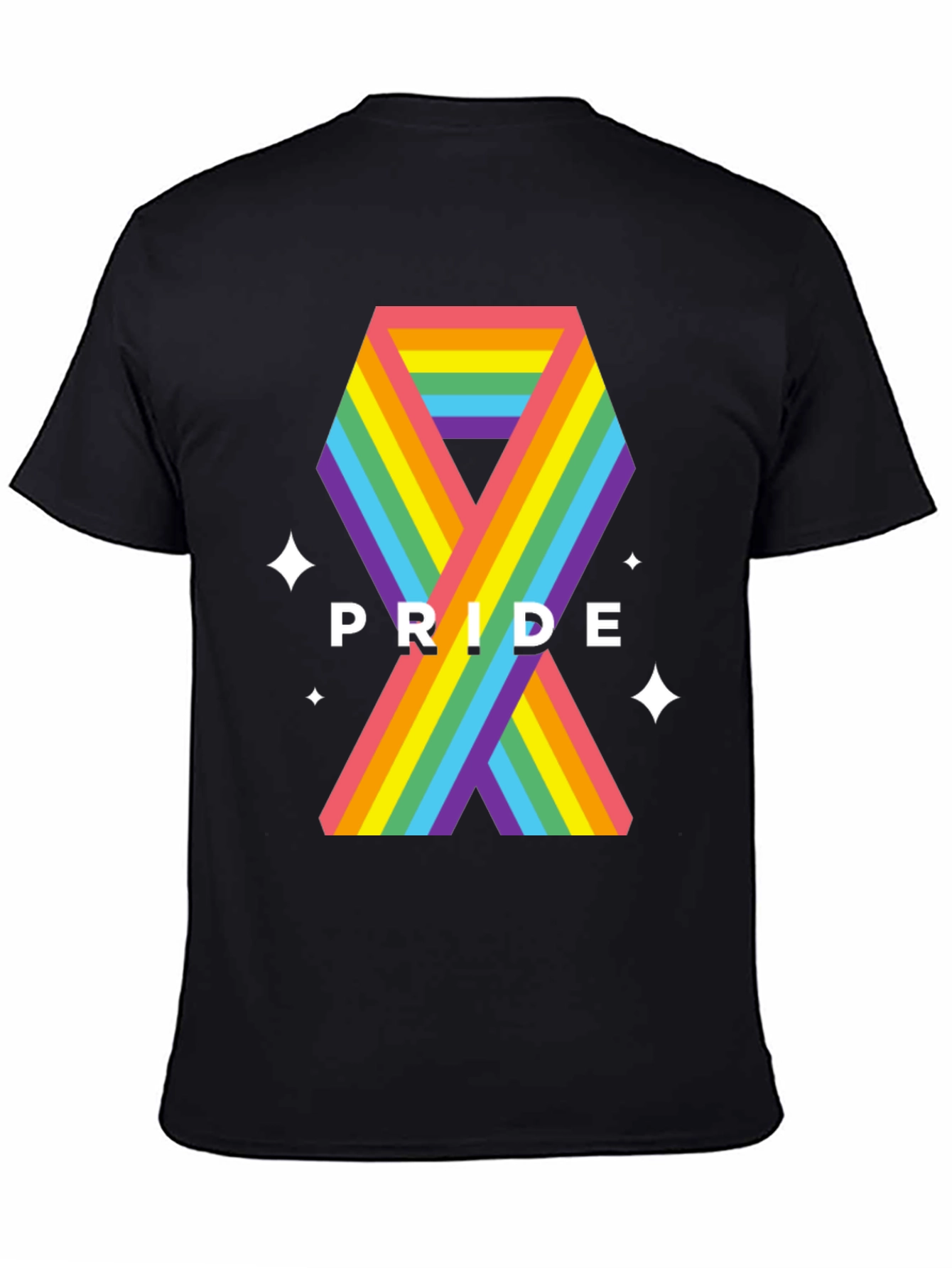 Pride Ribbon Graphic Tee - Black