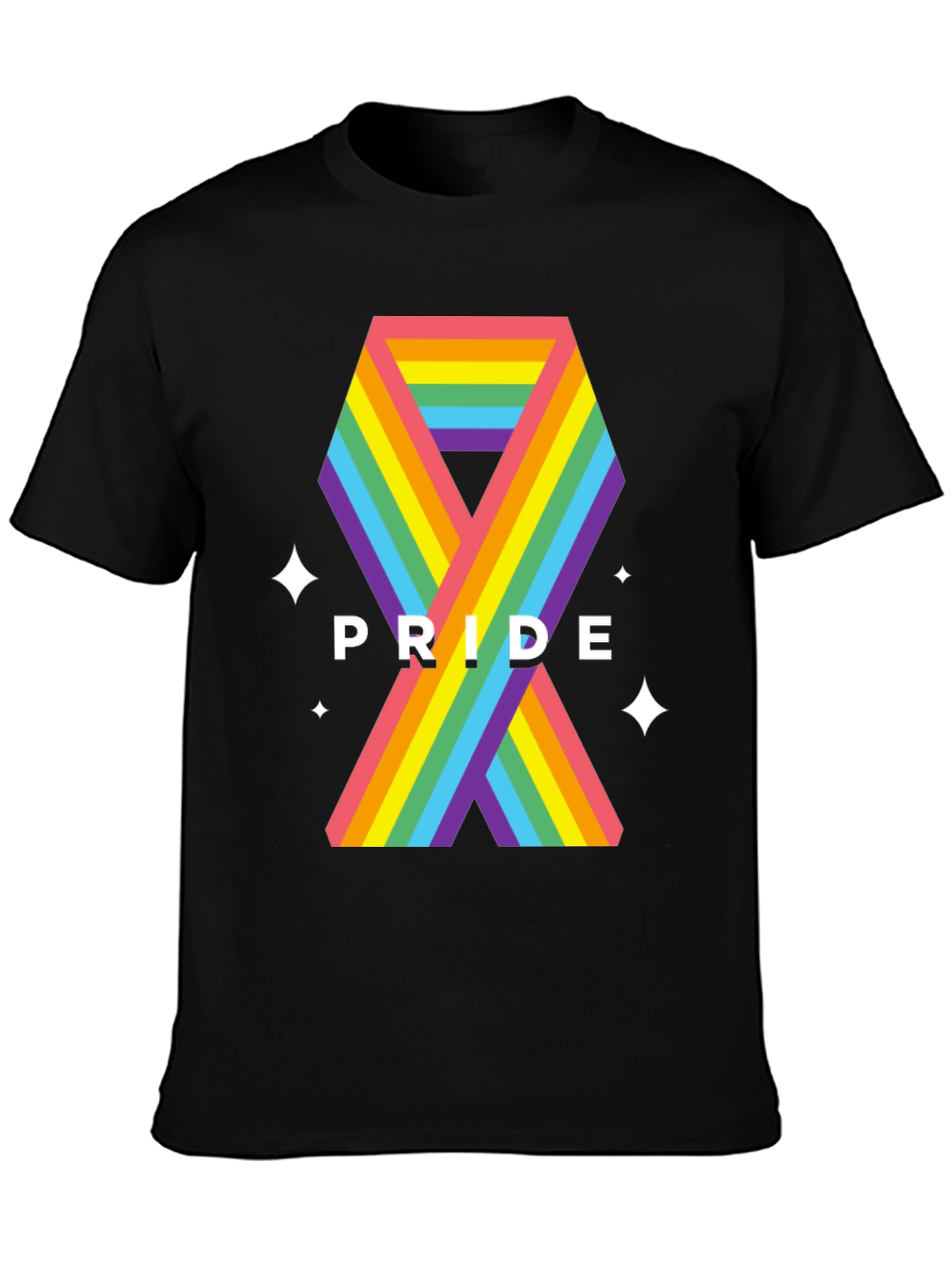 Pride Ribbon Graphic Tee - Black
