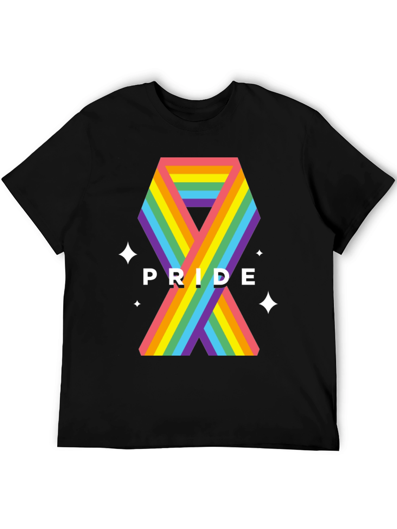 Pride Ribbon Graphic Tee - Black