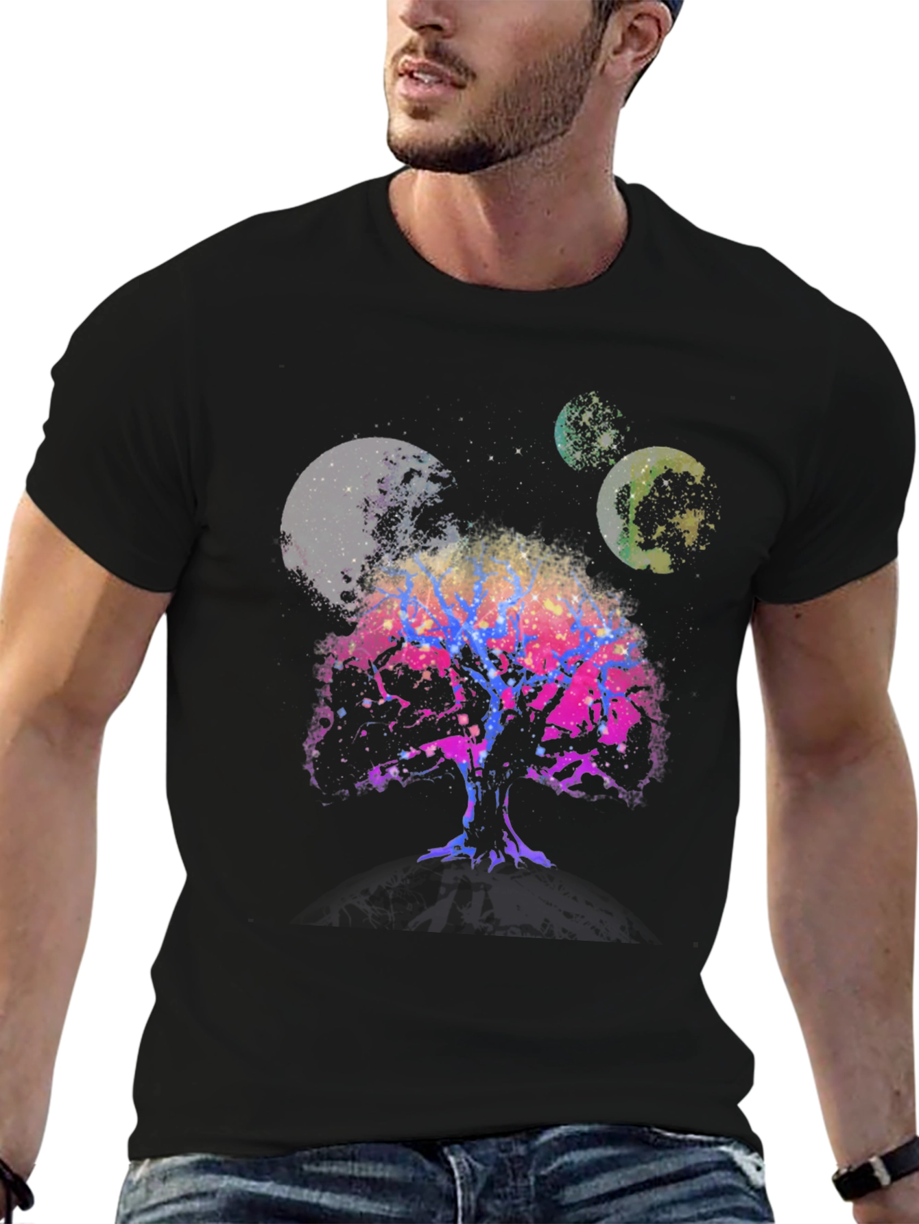 Cosmic Tree Graphic T-Shirt