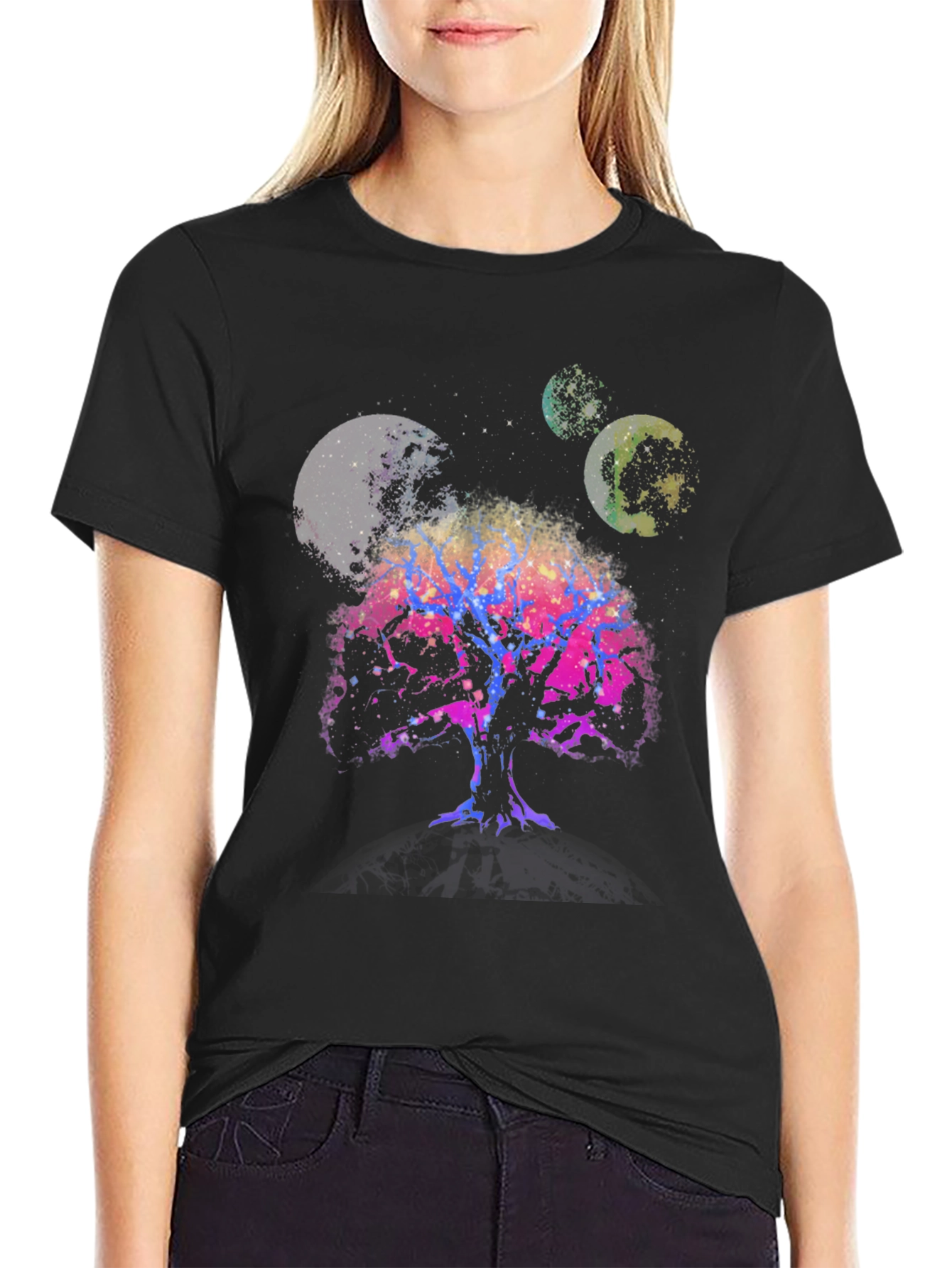 Cosmic Tree Graphic T-Shirt