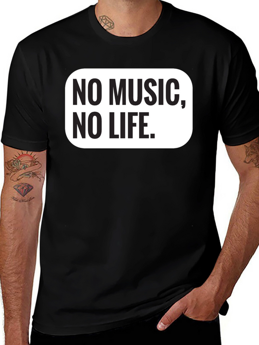 No Music No Life Black Graphic Tee