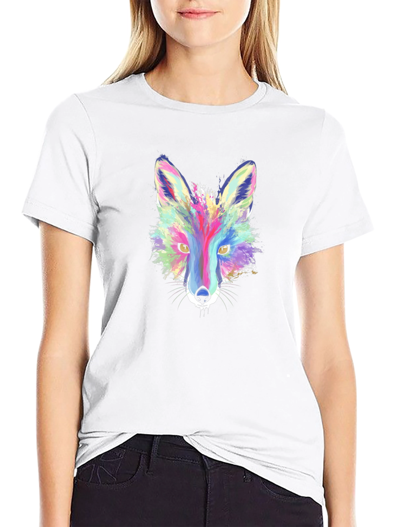 Vibrant Fox Graphic Tee - Stylish Mens T-Shirt