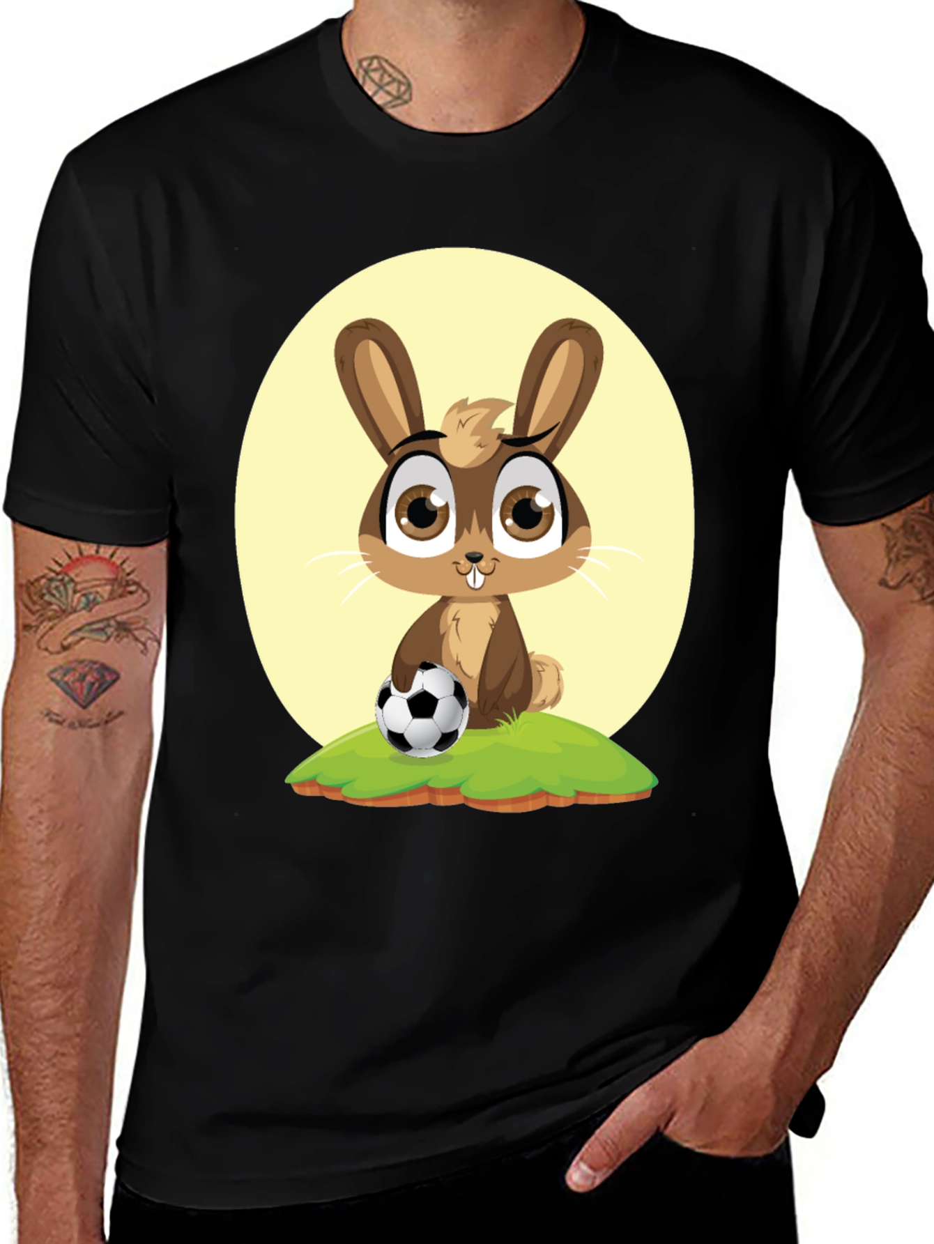 Cute Cartoon Rabbit Soccer T-Shirt