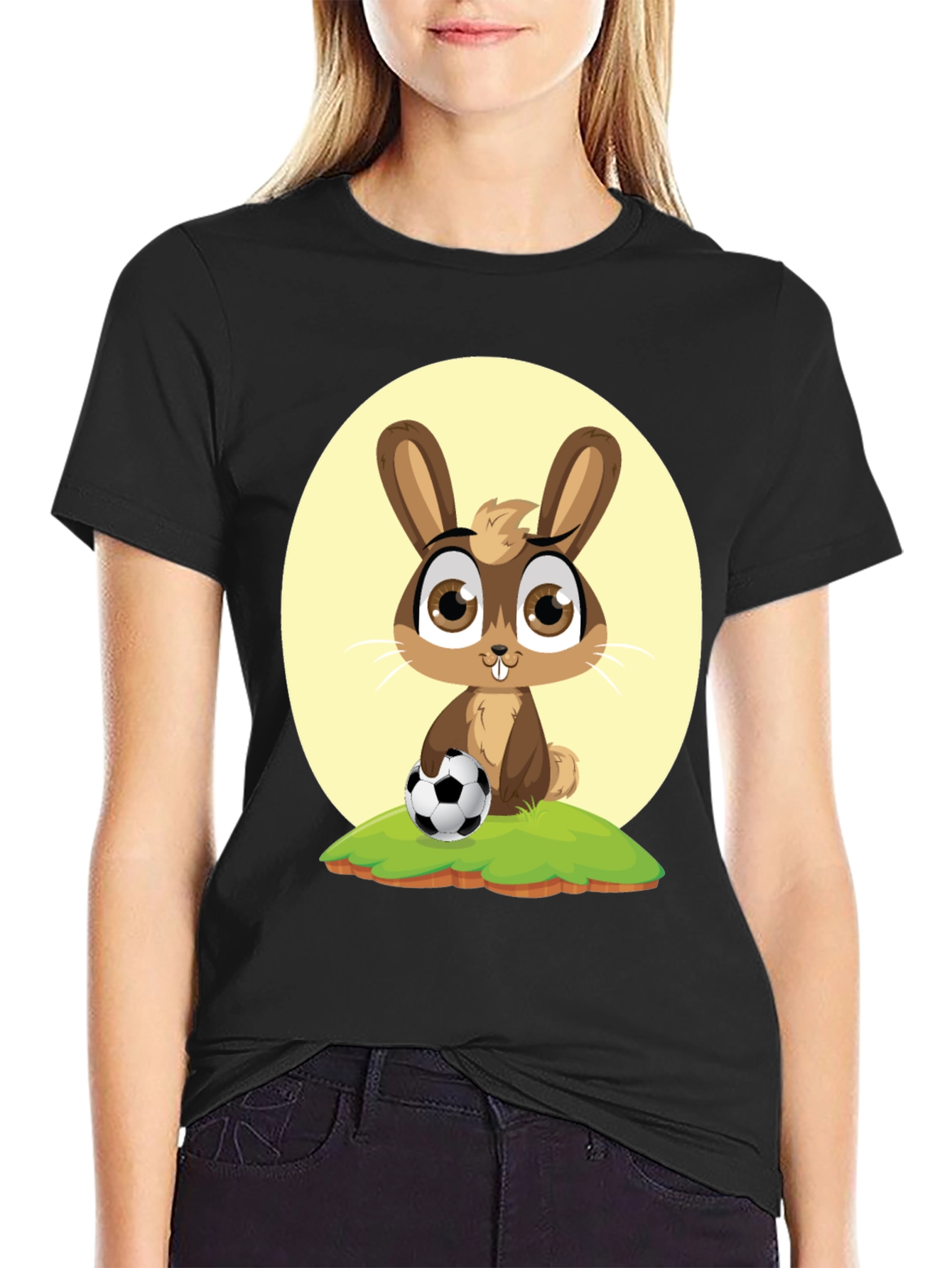 Cute Cartoon Rabbit Soccer T-Shirt