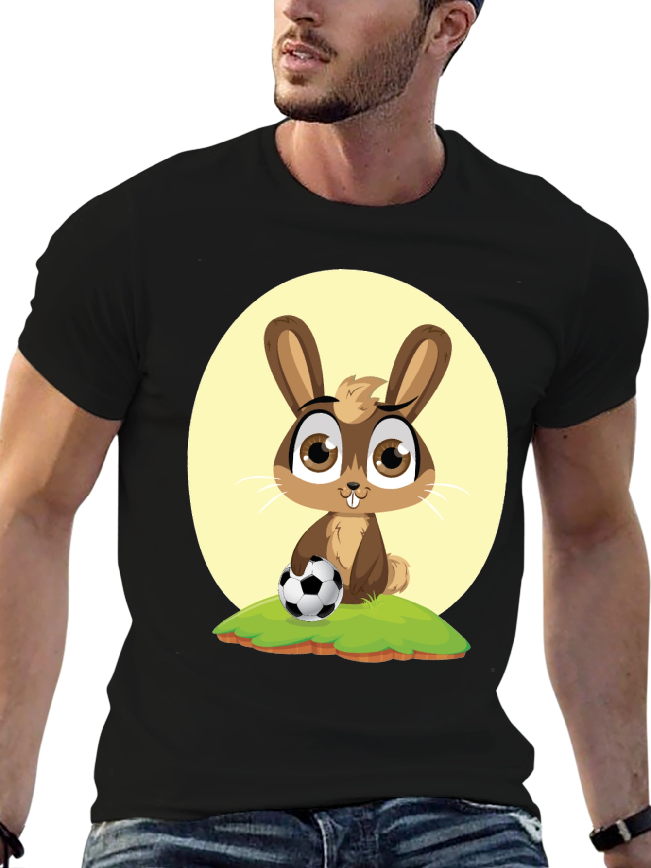 Cute Cartoon Rabbit Soccer T-Shirt