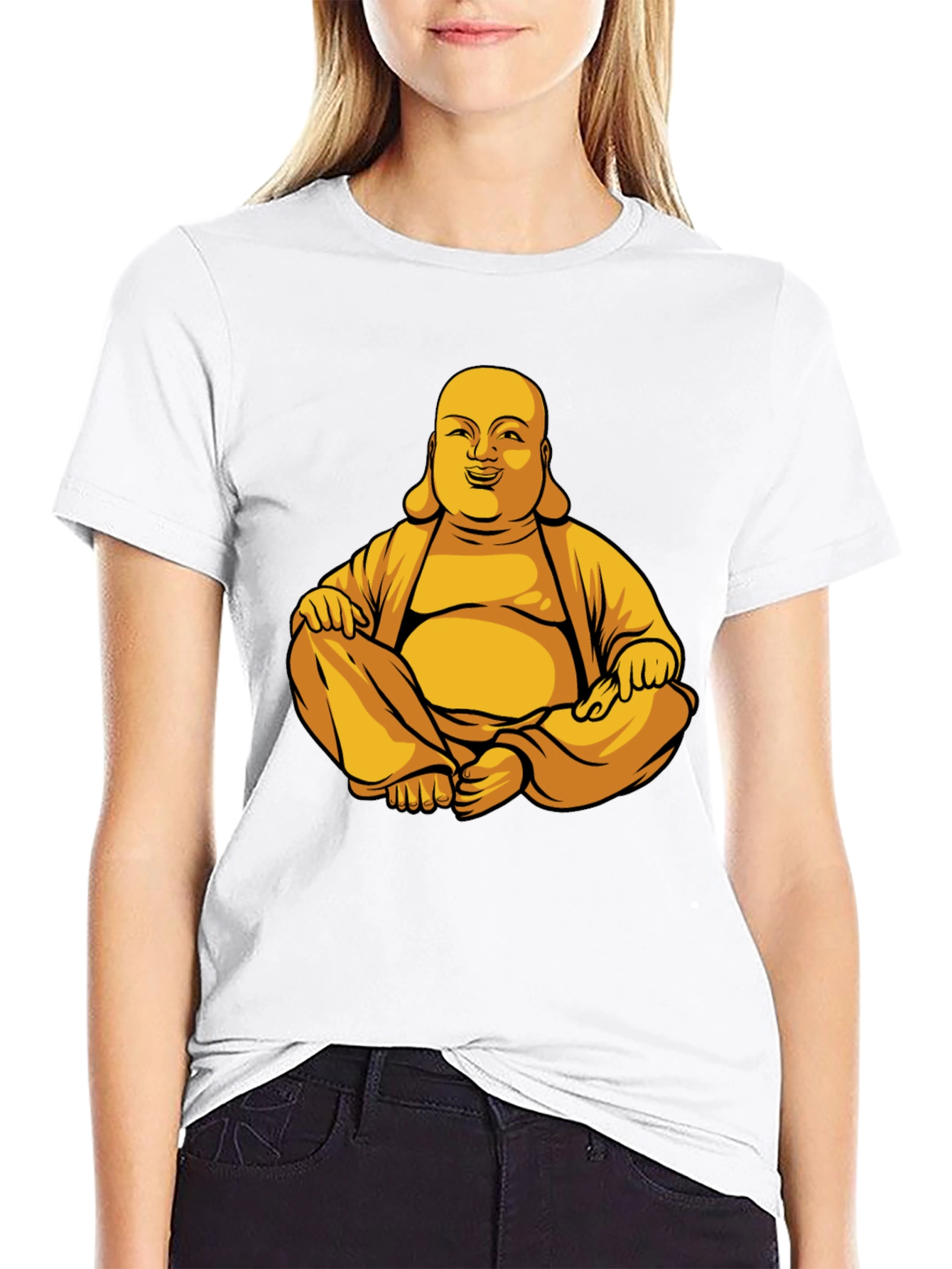 Buddha Graphic Print T-Shirt - Meditating Design
