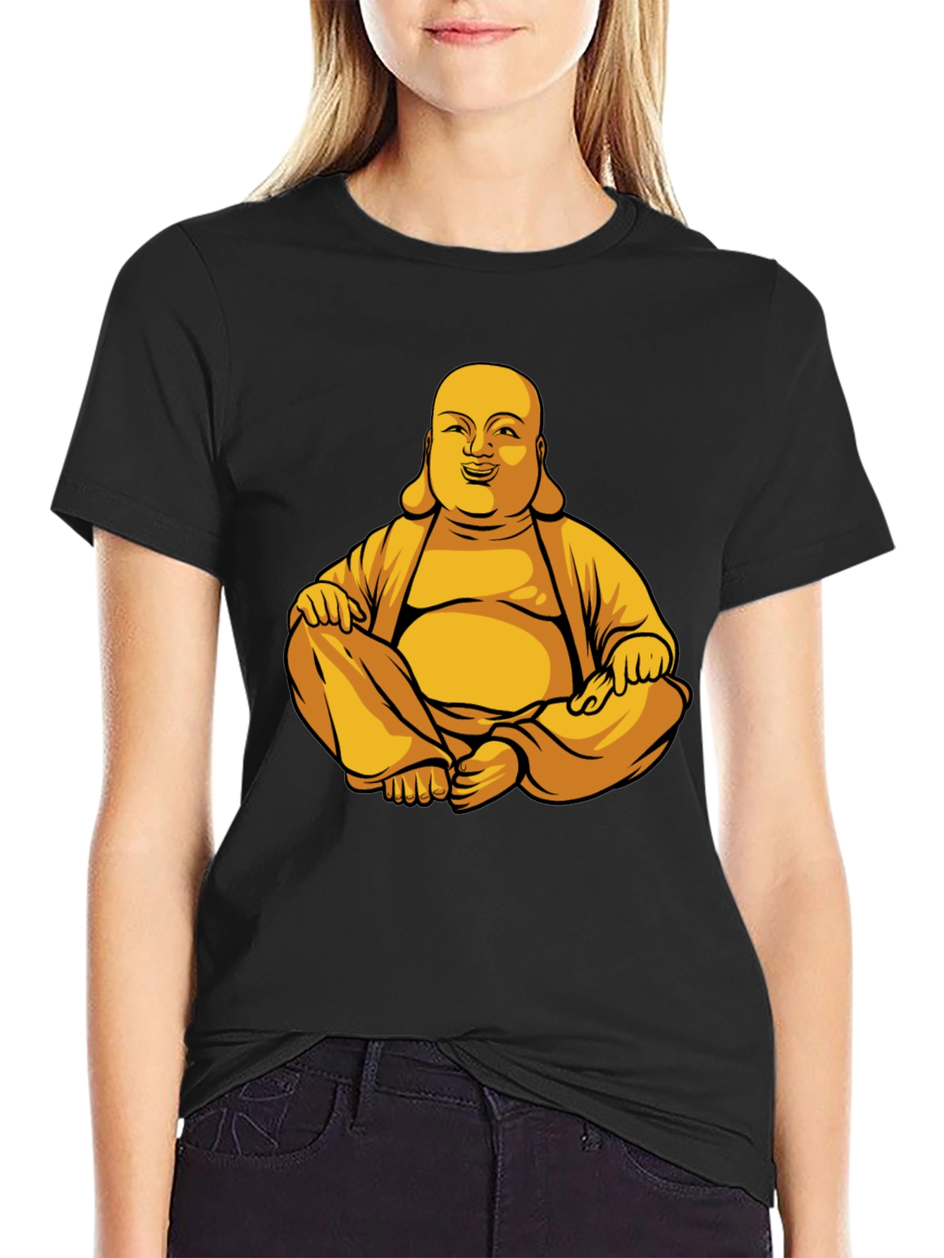 Buddha Graphic Print T-Shirt - Meditating Design