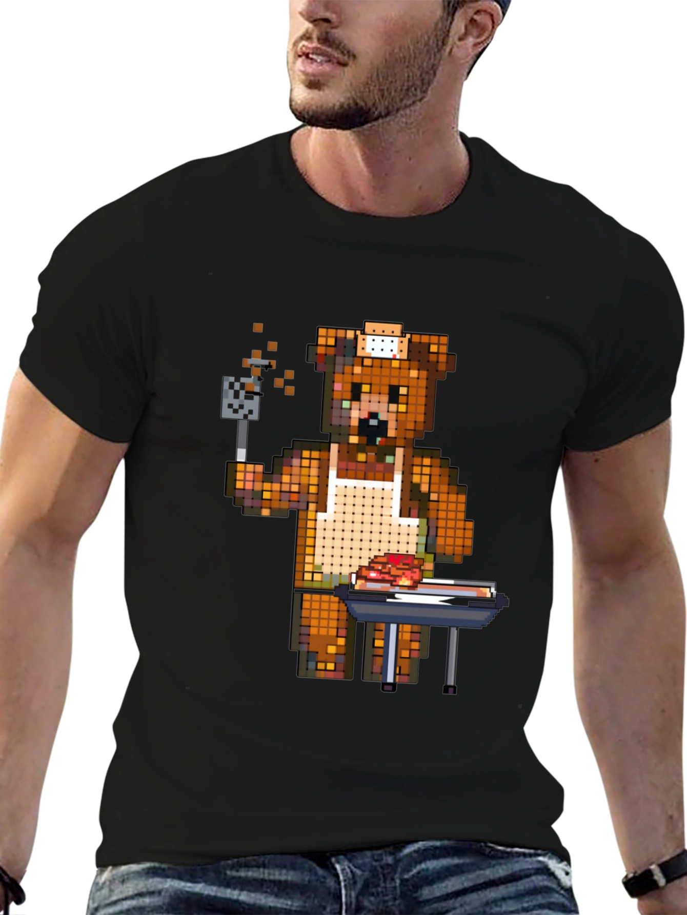 Pixel Bear BBQ T-Shirt