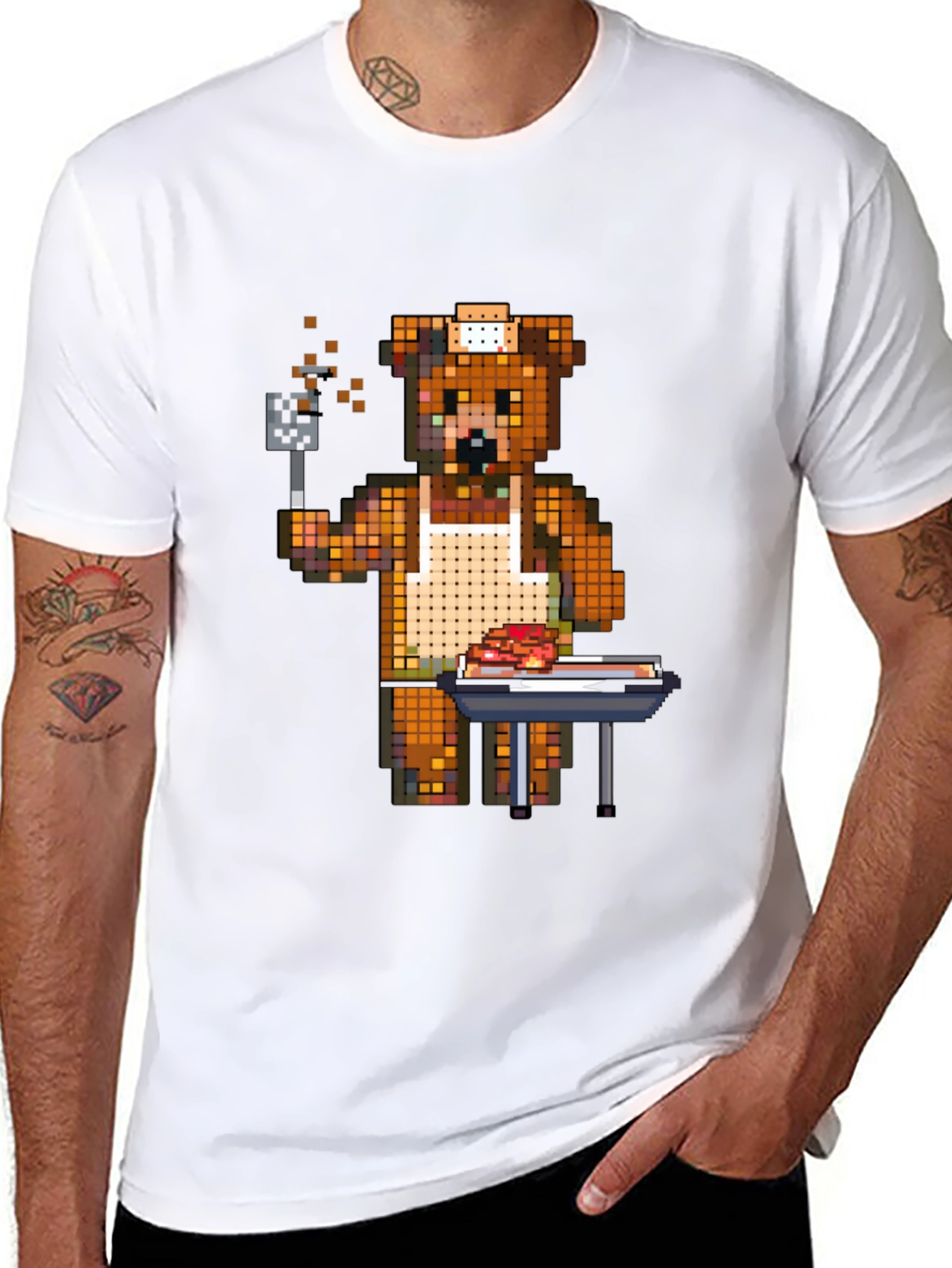 Pixel Bear BBQ T-Shirt