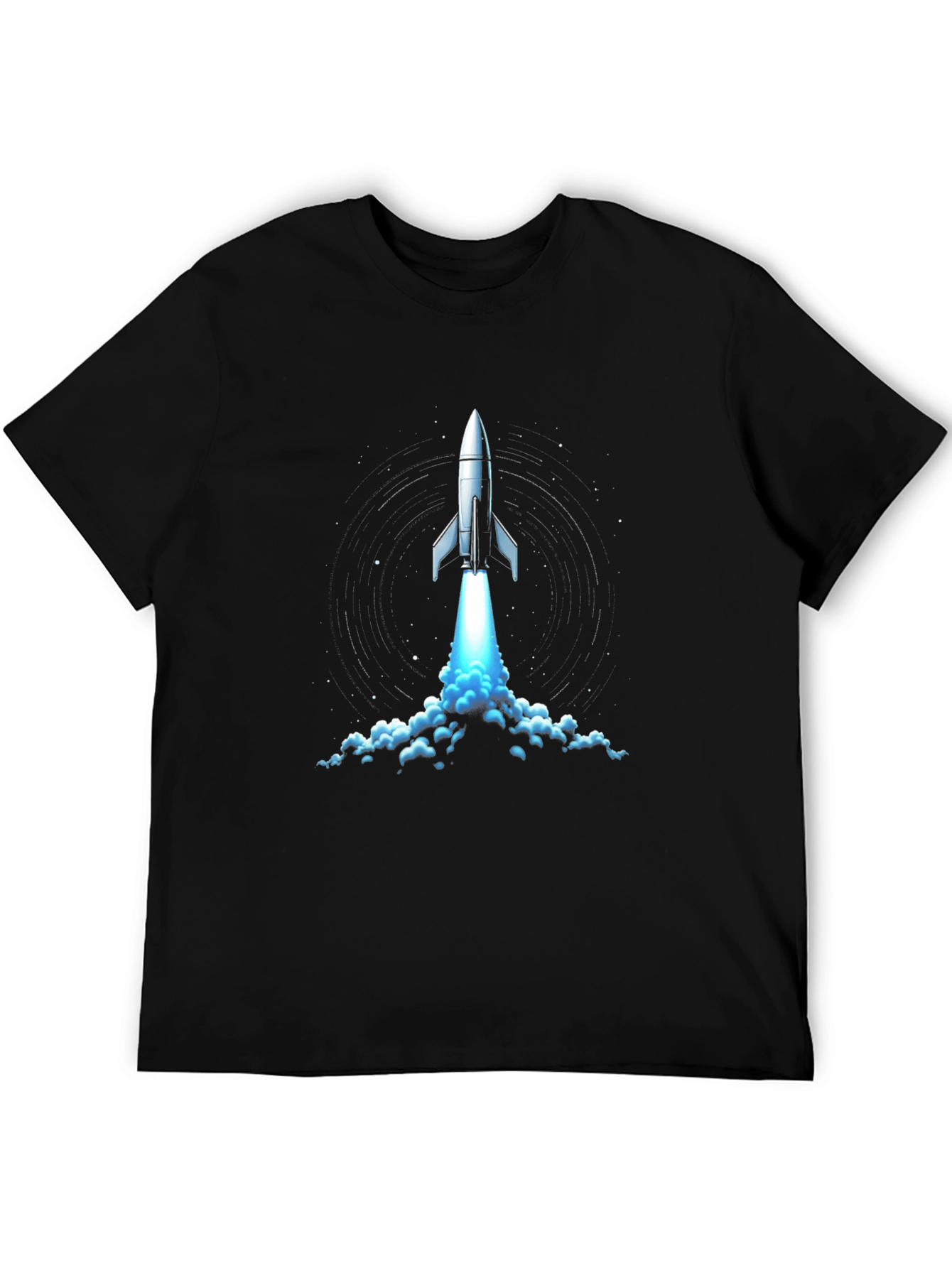Rocket Launch Graphic Tee - Black Cotton Comfort
