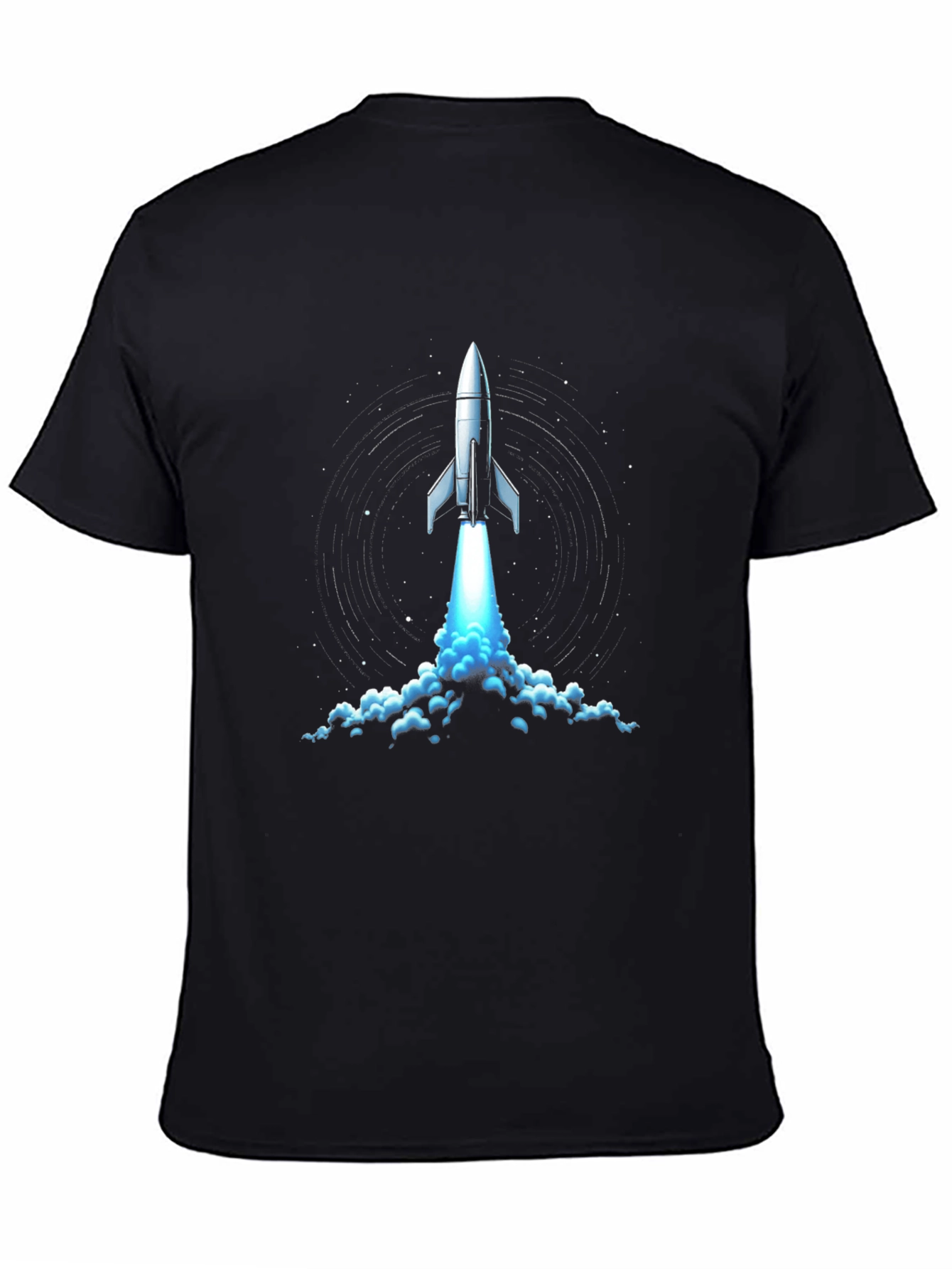 Rocket Launch Graphic Tee - Black Cotton Comfort