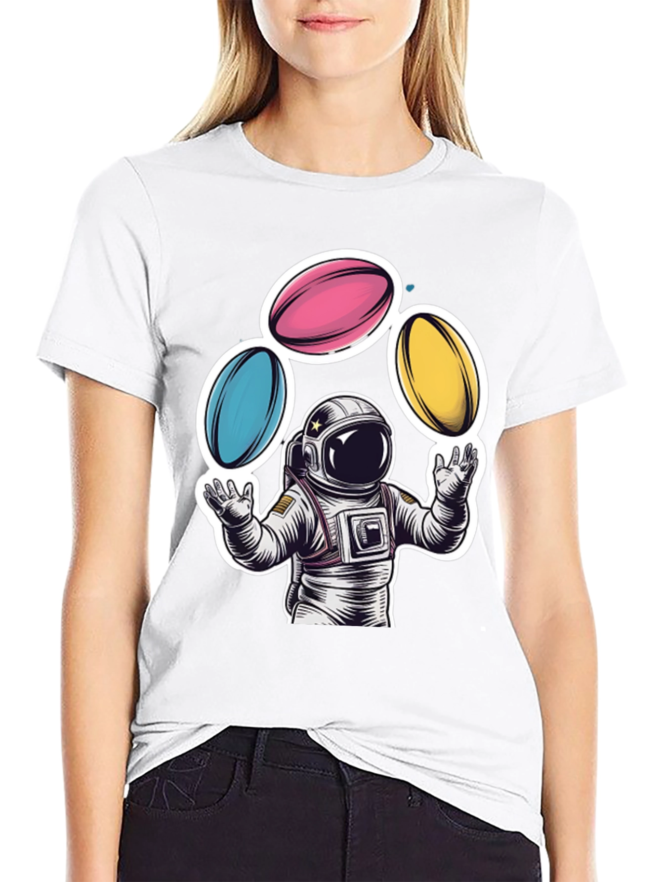 Astronaut Juggling Planets Graphic Tee