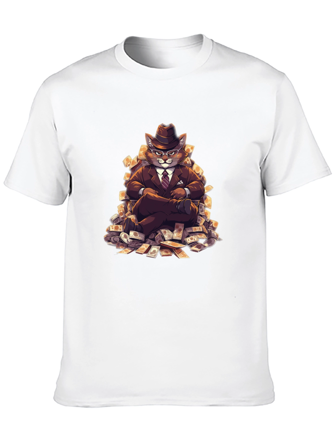 Black T-Shirt with Cat Boss Design