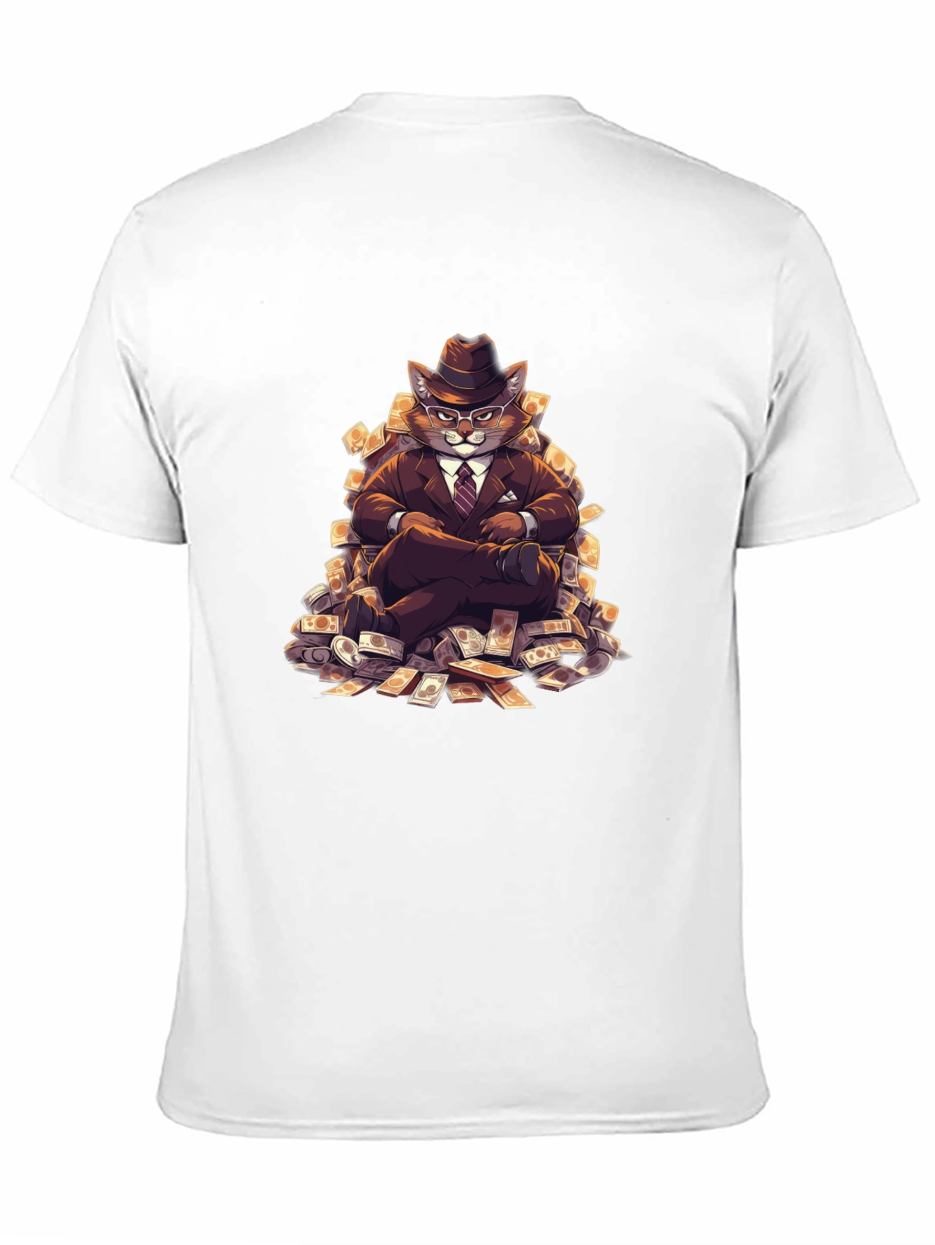 Black T-Shirt with Cat Boss Design