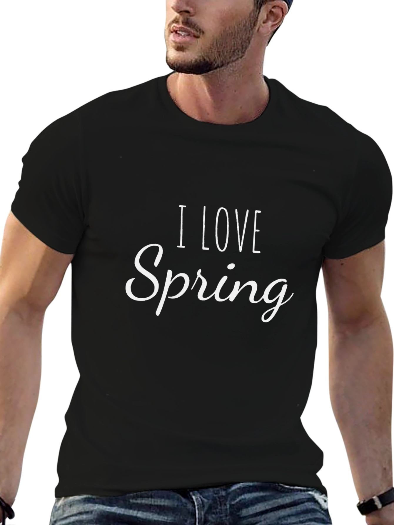 I Love Spring Black T-Shirt