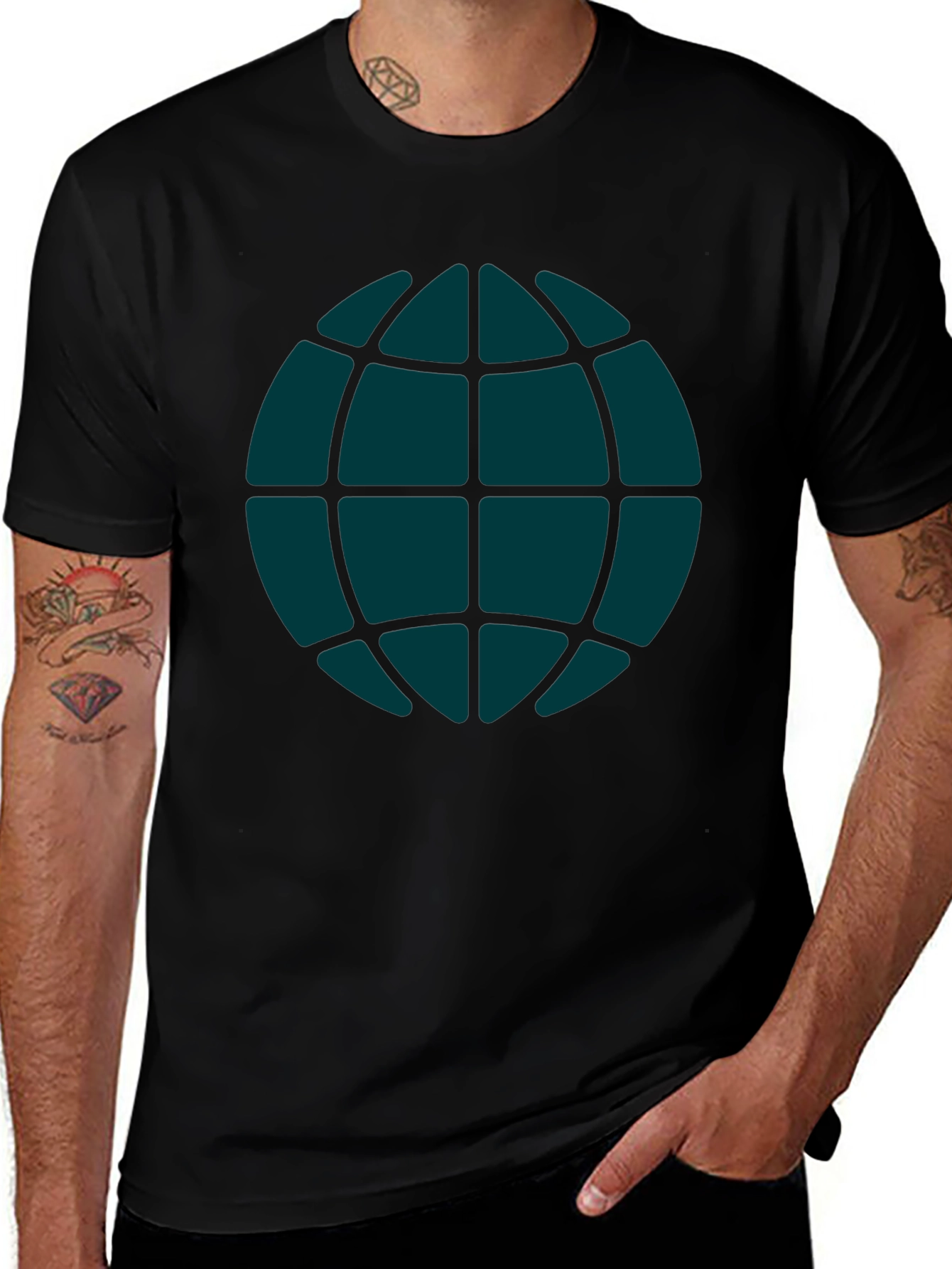 Globe Graphic Tee - Casual Black T-Shirt