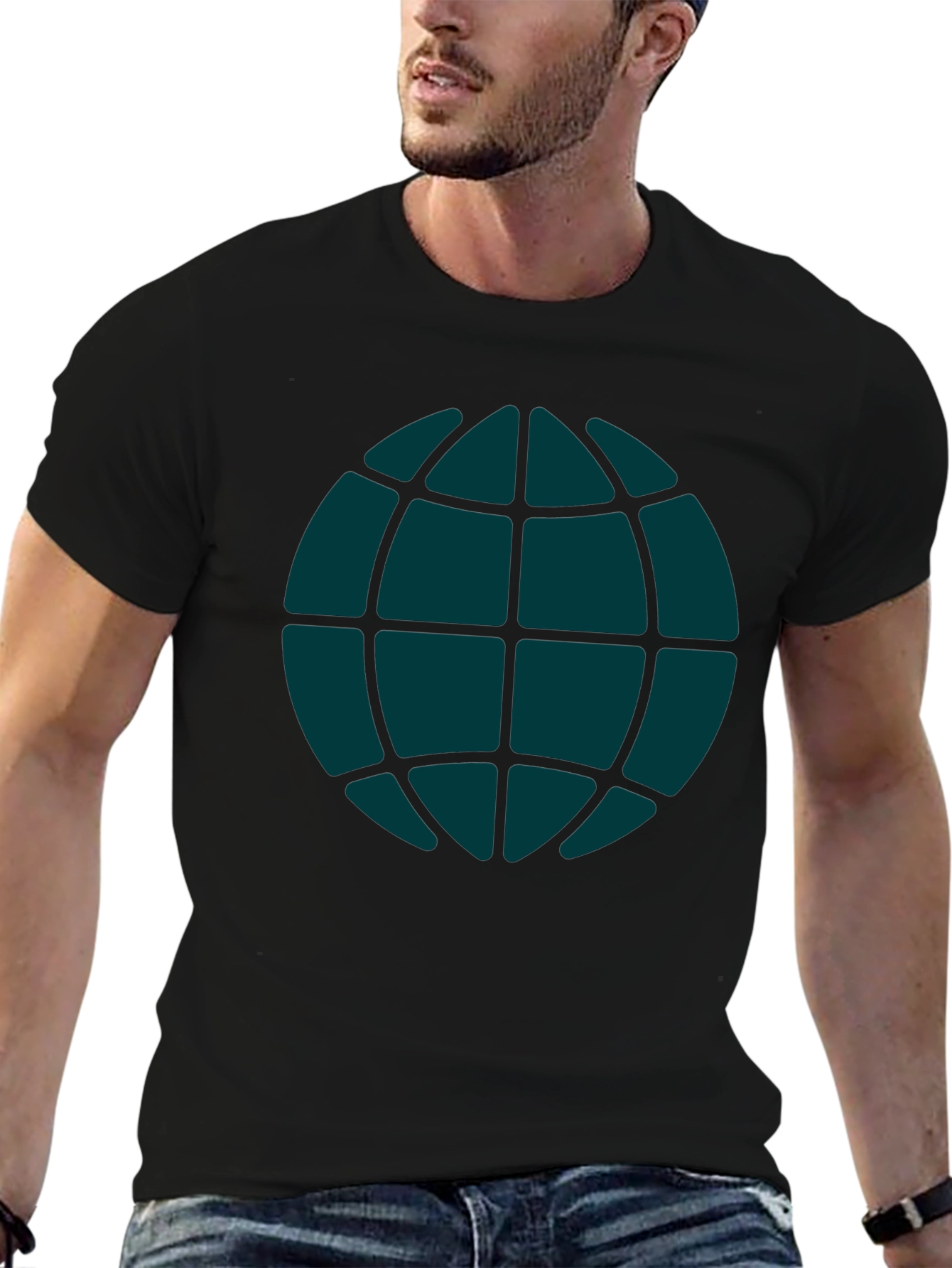 Globe Graphic Tee - Casual Black T-Shirt