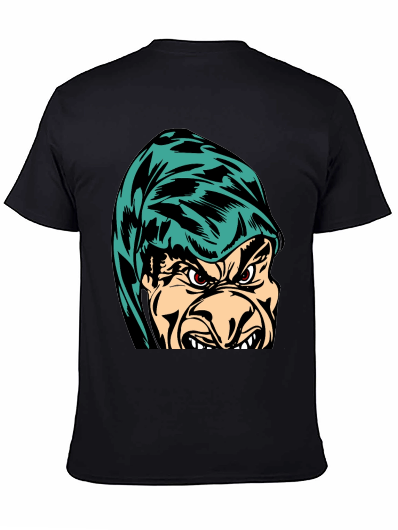 Grumpy Hooded Character Black T-Shirt