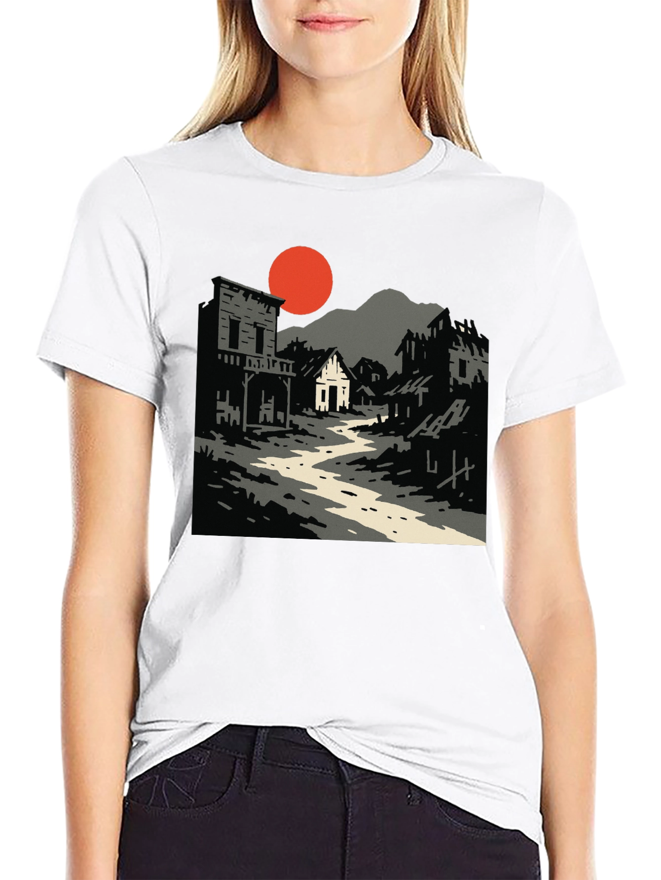 Western Ghost Town Graphic Tee - Retro Style